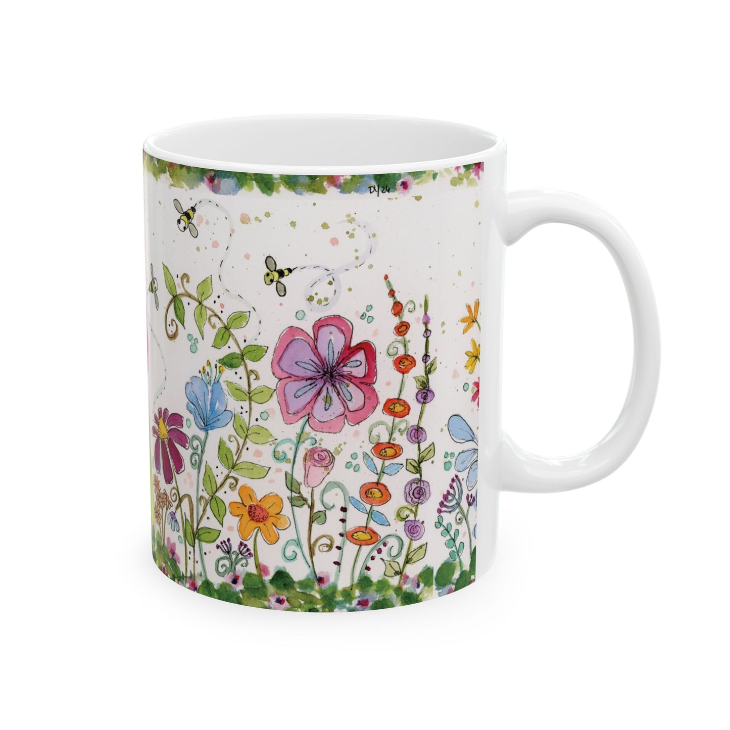 Flower Garden Ceramic Mug, (11oz)