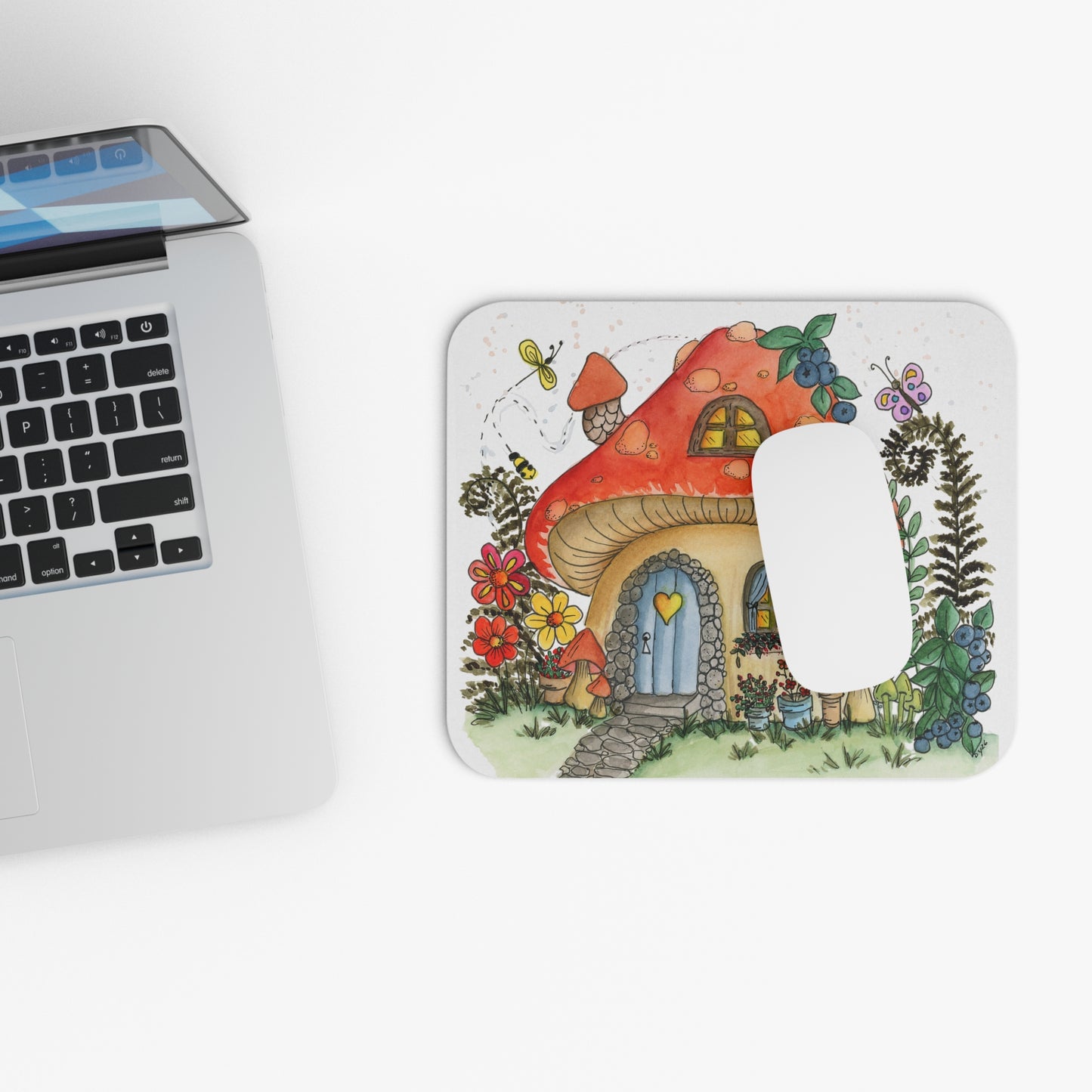 Orange Mushroom House Mouse Pad (Rectangle)