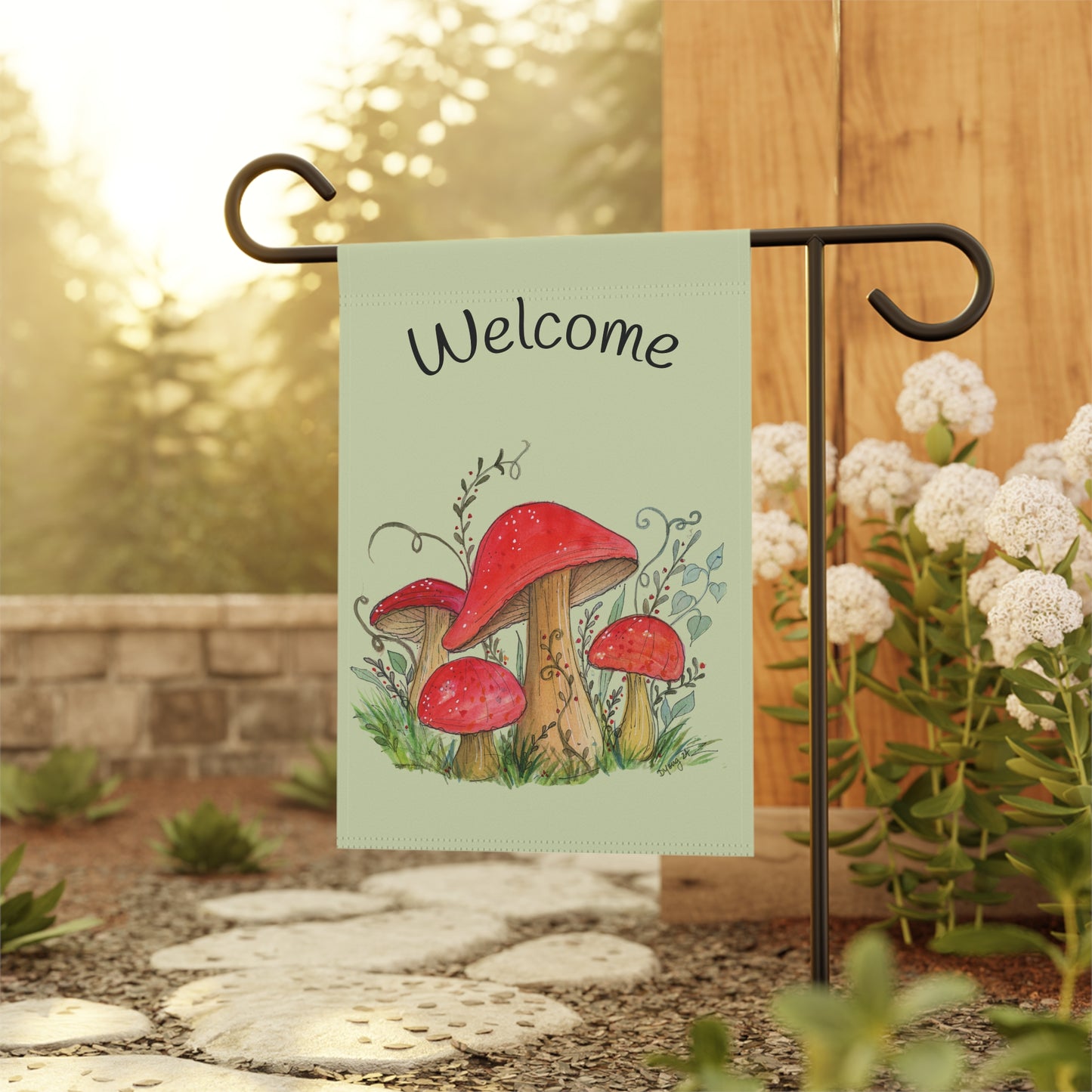 Green Mushroom Garden & House Banner