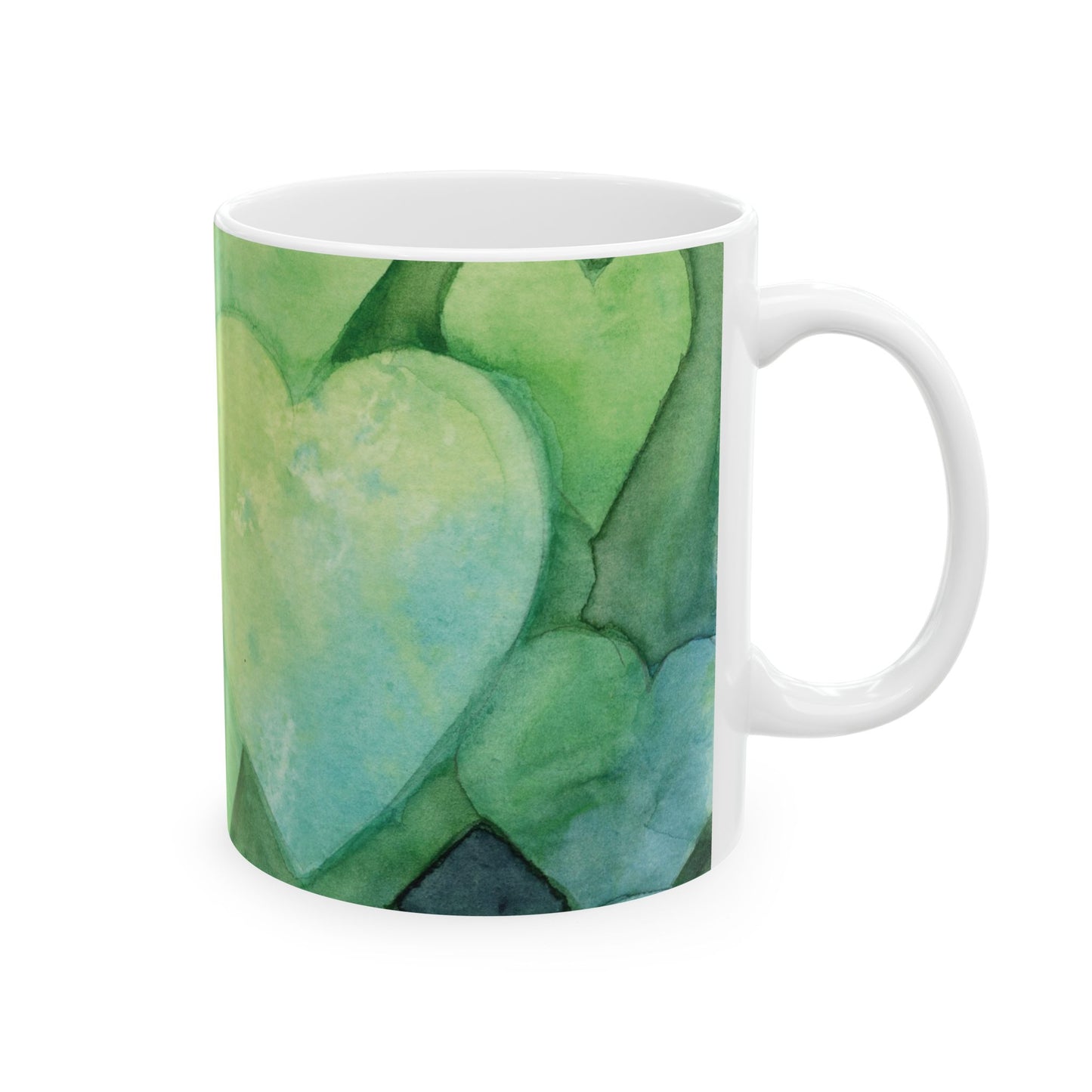 Blue Heart Ceramic Mug, (11oz)
