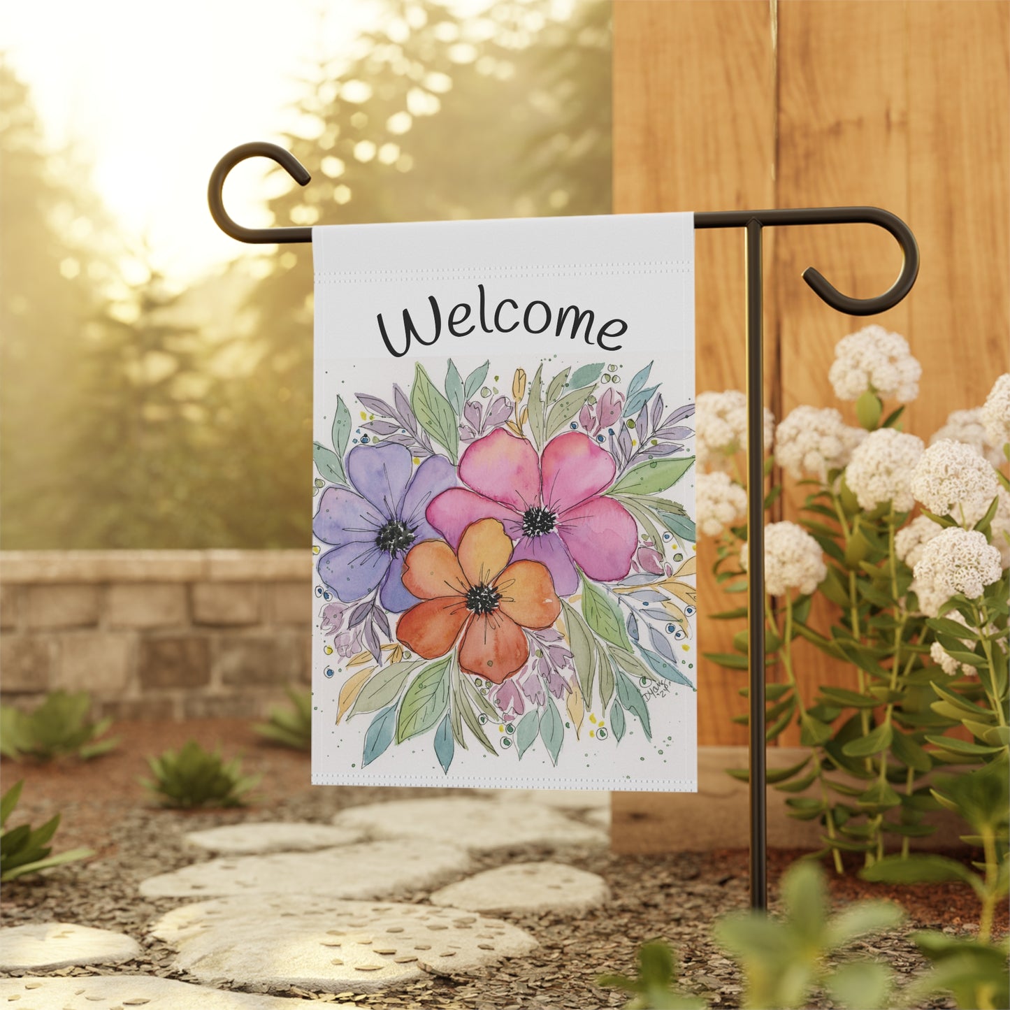 Three Flower Garden & House Banner