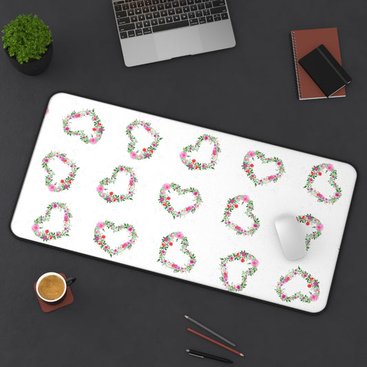 Flowers Heart Desk Mat