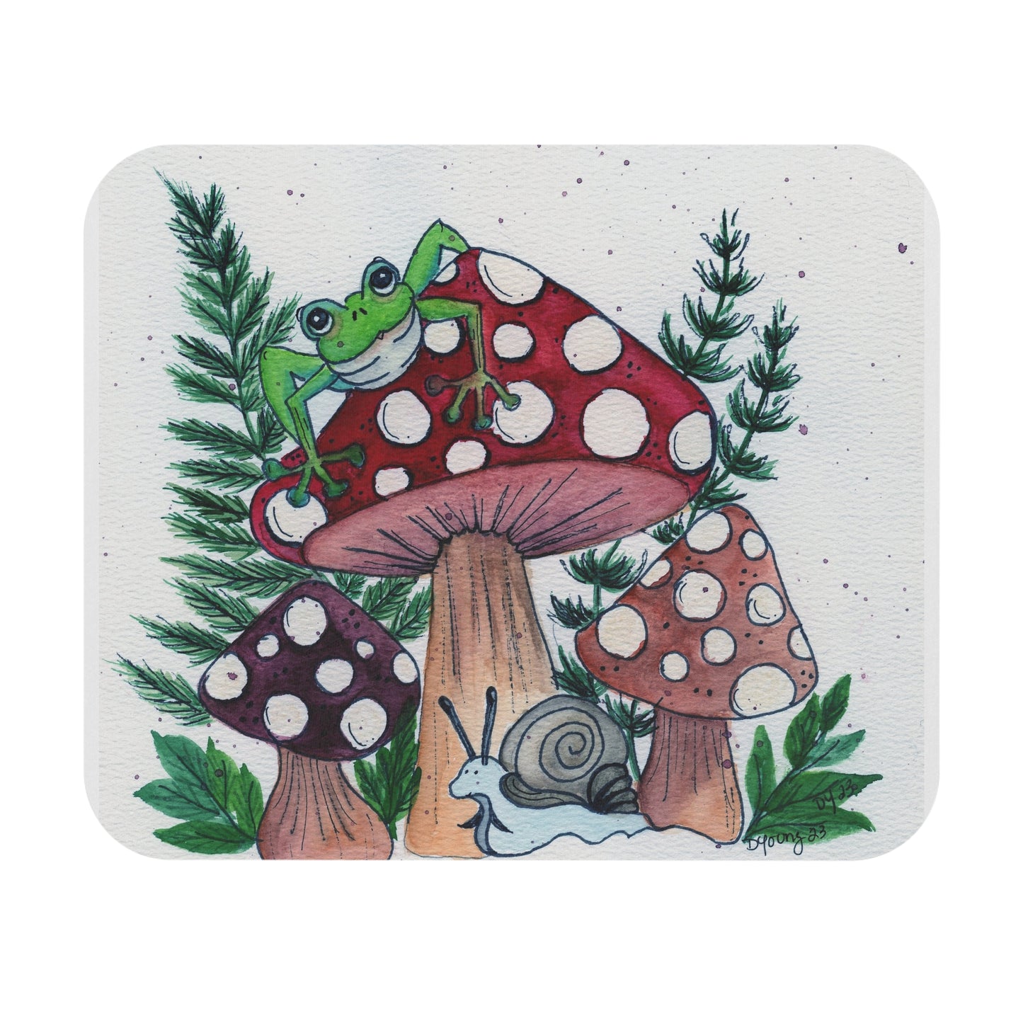 Frog and Mushroom Mouse Pad (Rectangle)