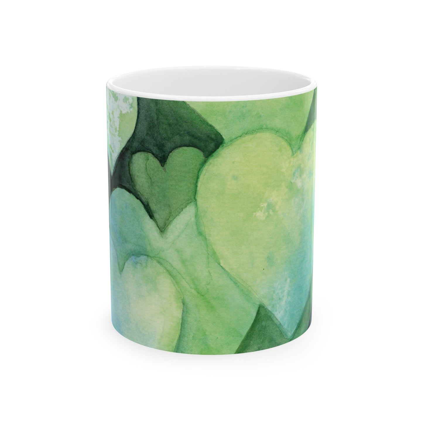 Blue Heart Ceramic Mug, (11oz)