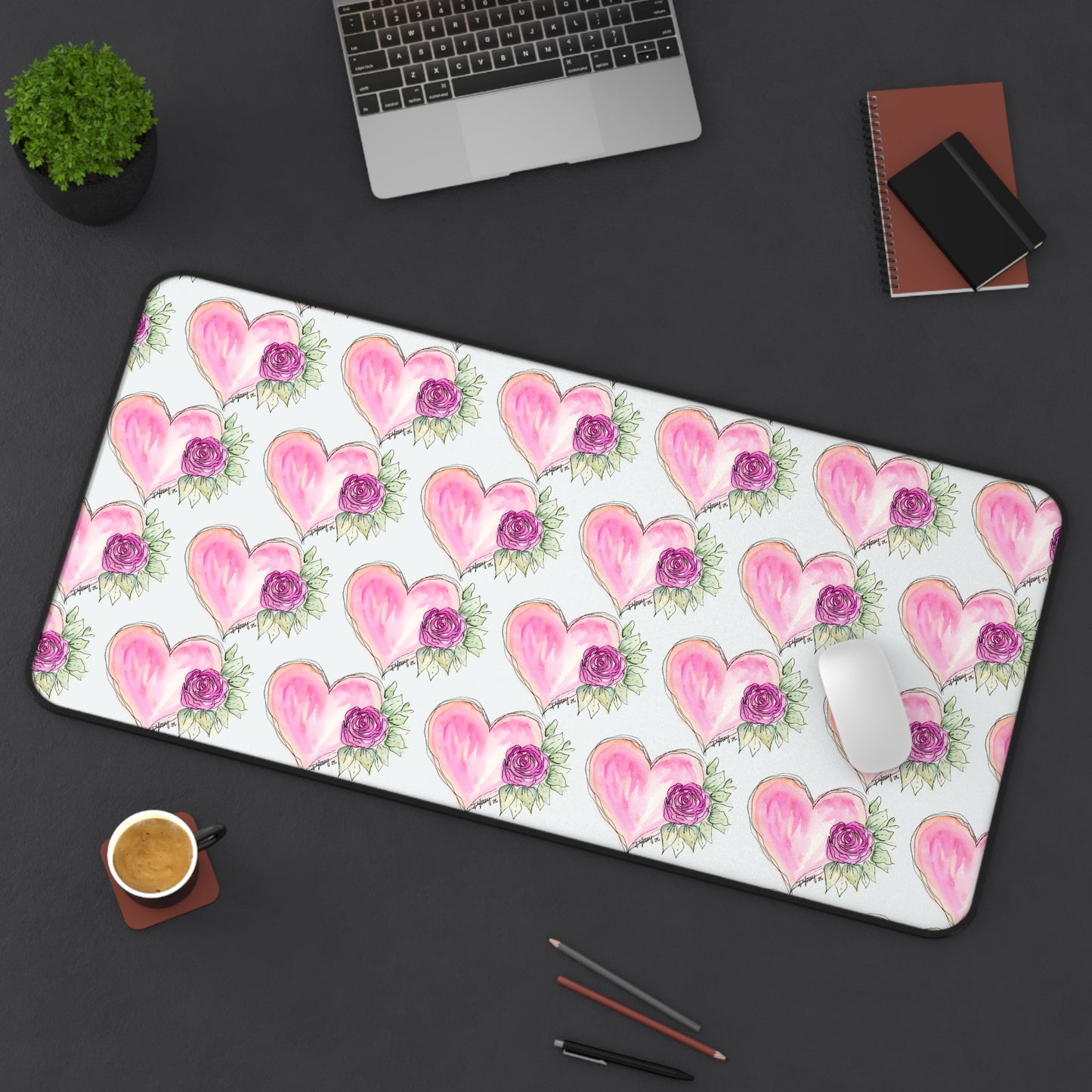 Heart and Rose Desk Mat