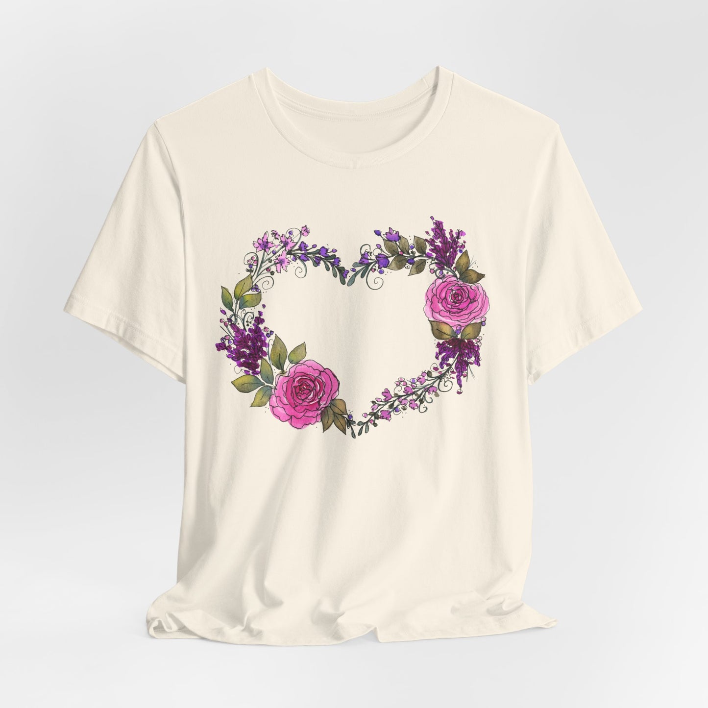 Pink and Purple Heart Jersey Short Sleeve Tee