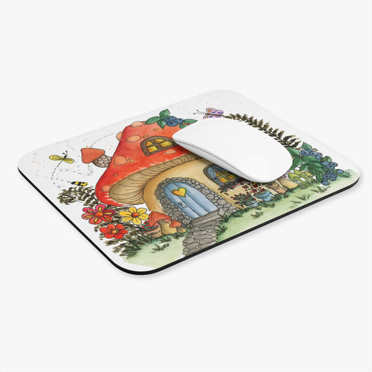 Orange Mushroom House Mouse Pad (Rectangle)