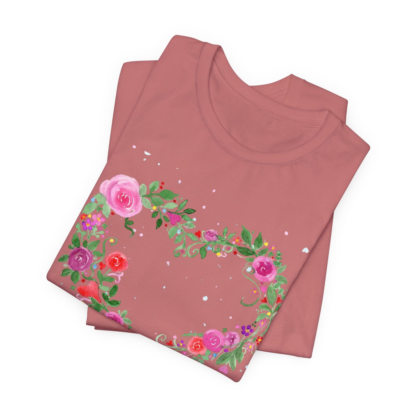 Heart Flowers Jersey Short Sleeve Tee