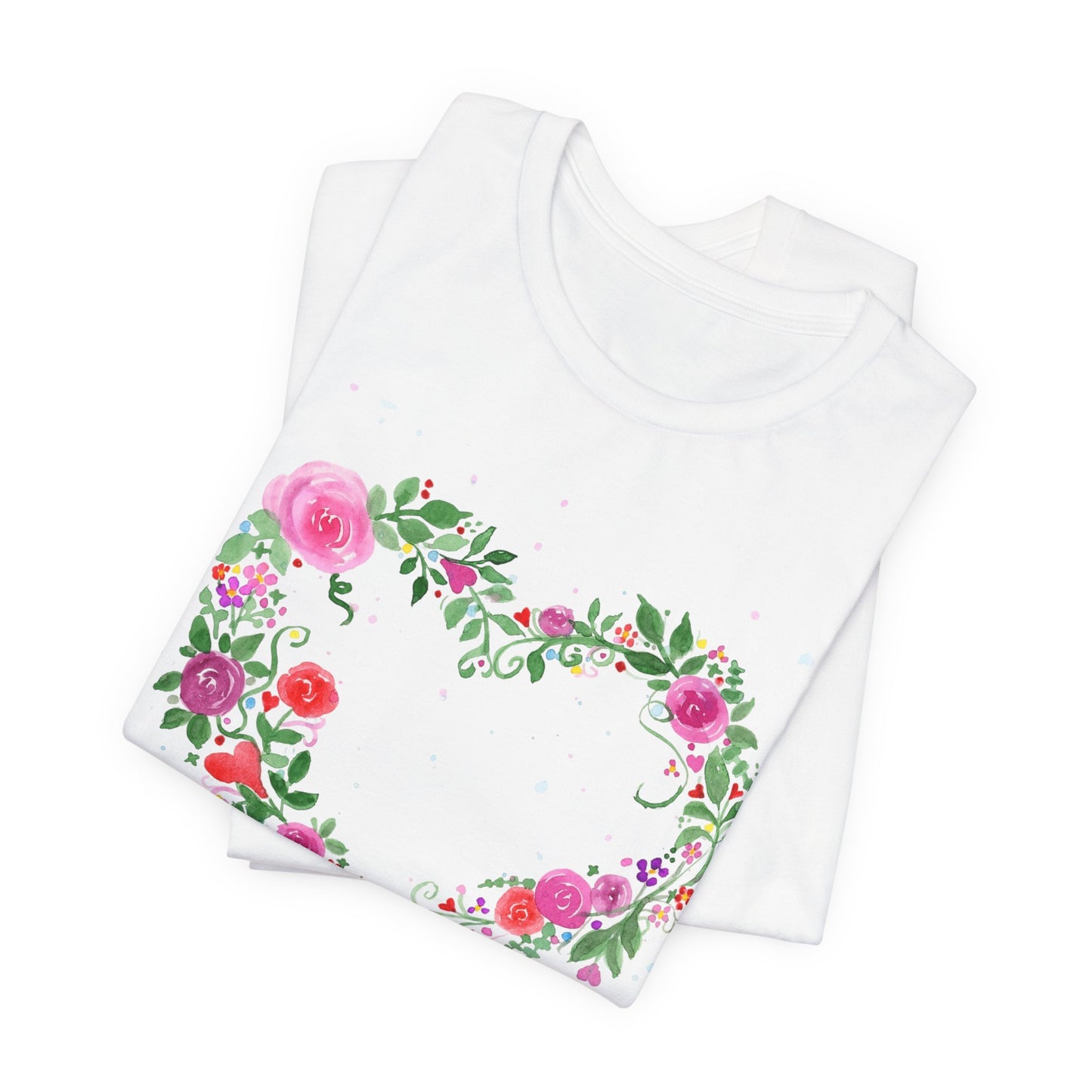 Heart Flowers Jersey Short Sleeve Tee