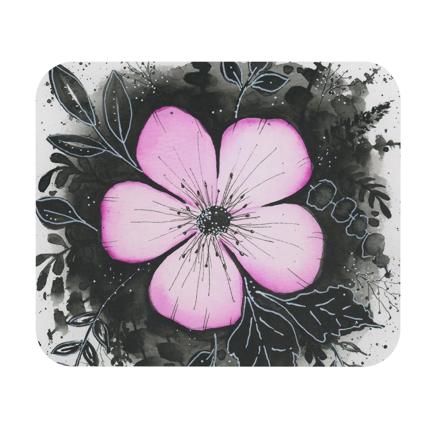 Pink & Black Mouse Pad (Rectangle)