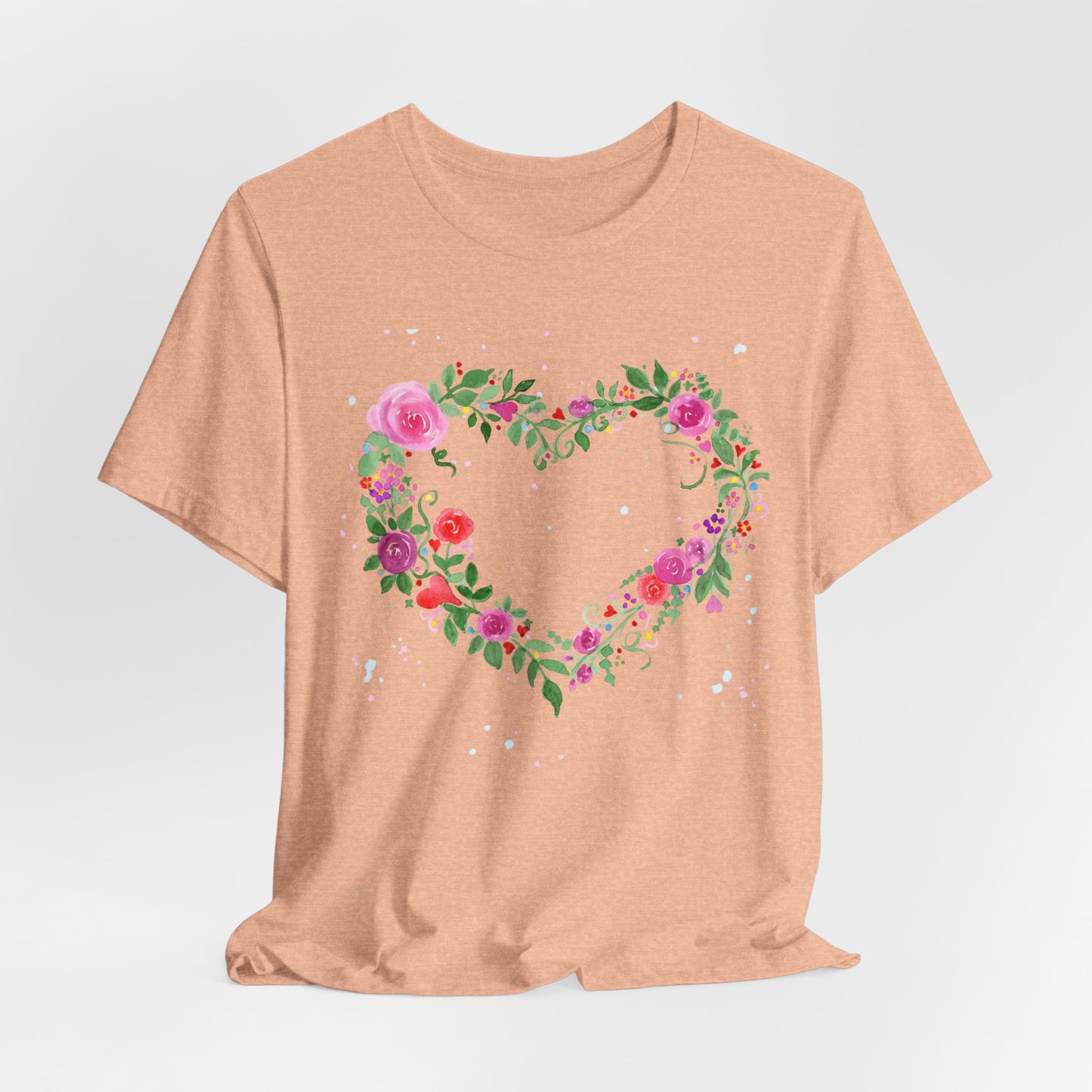 Heart Flowers Jersey Short Sleeve Tee