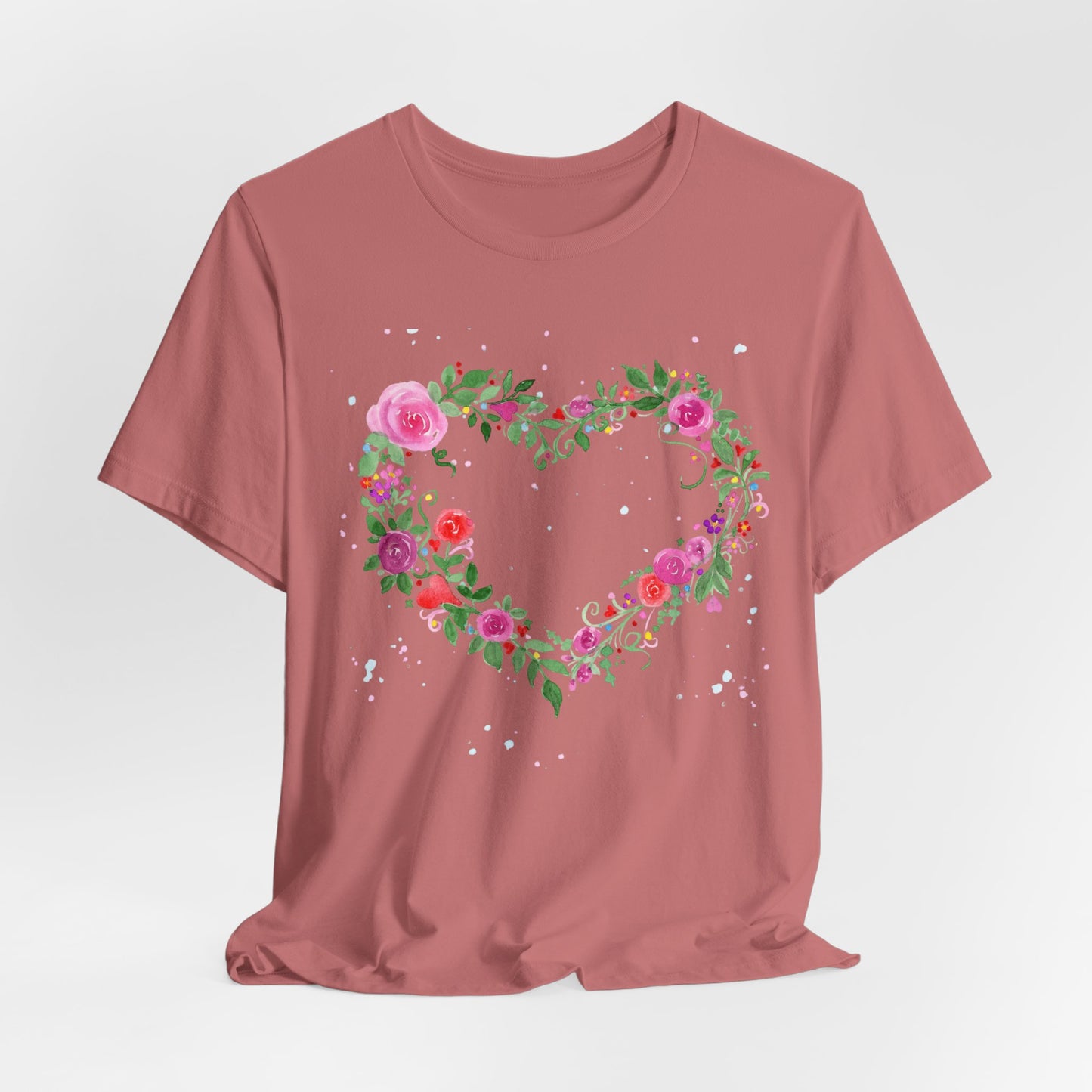 Heart Flowers Jersey Short Sleeve Tee