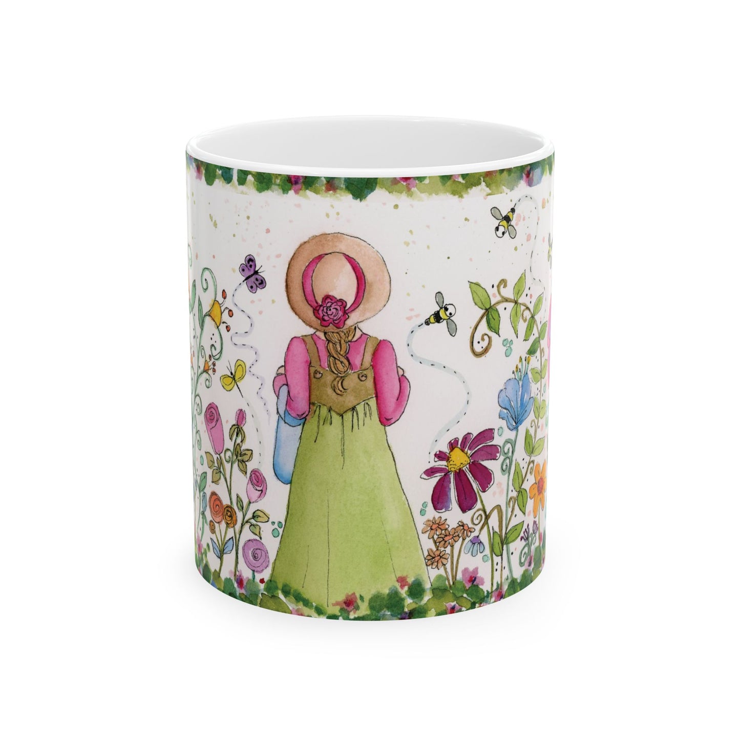Flower Garden Ceramic Mug, (11oz)