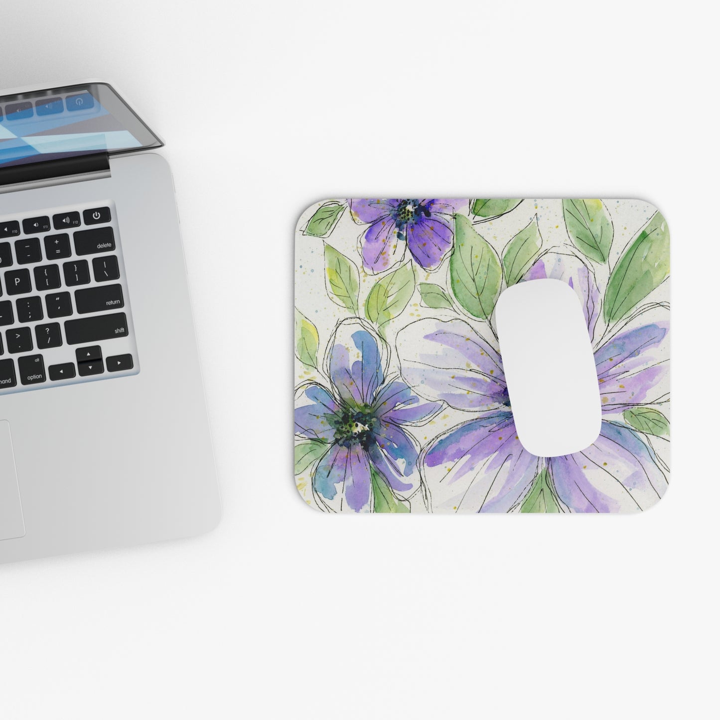Purple Flower Mouse Pad (Rectangle)