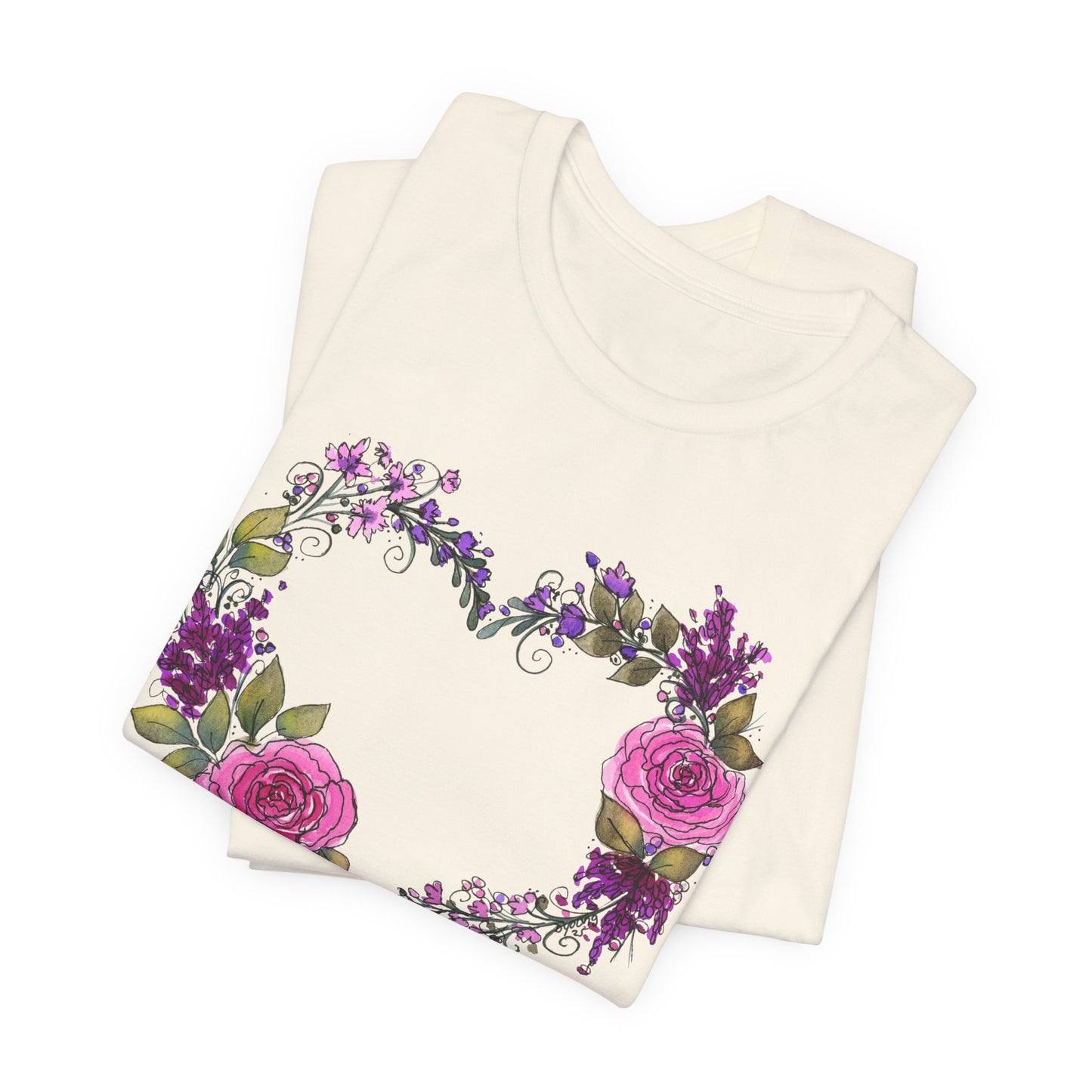 Pink and Purple Heart Jersey Short Sleeve Tee