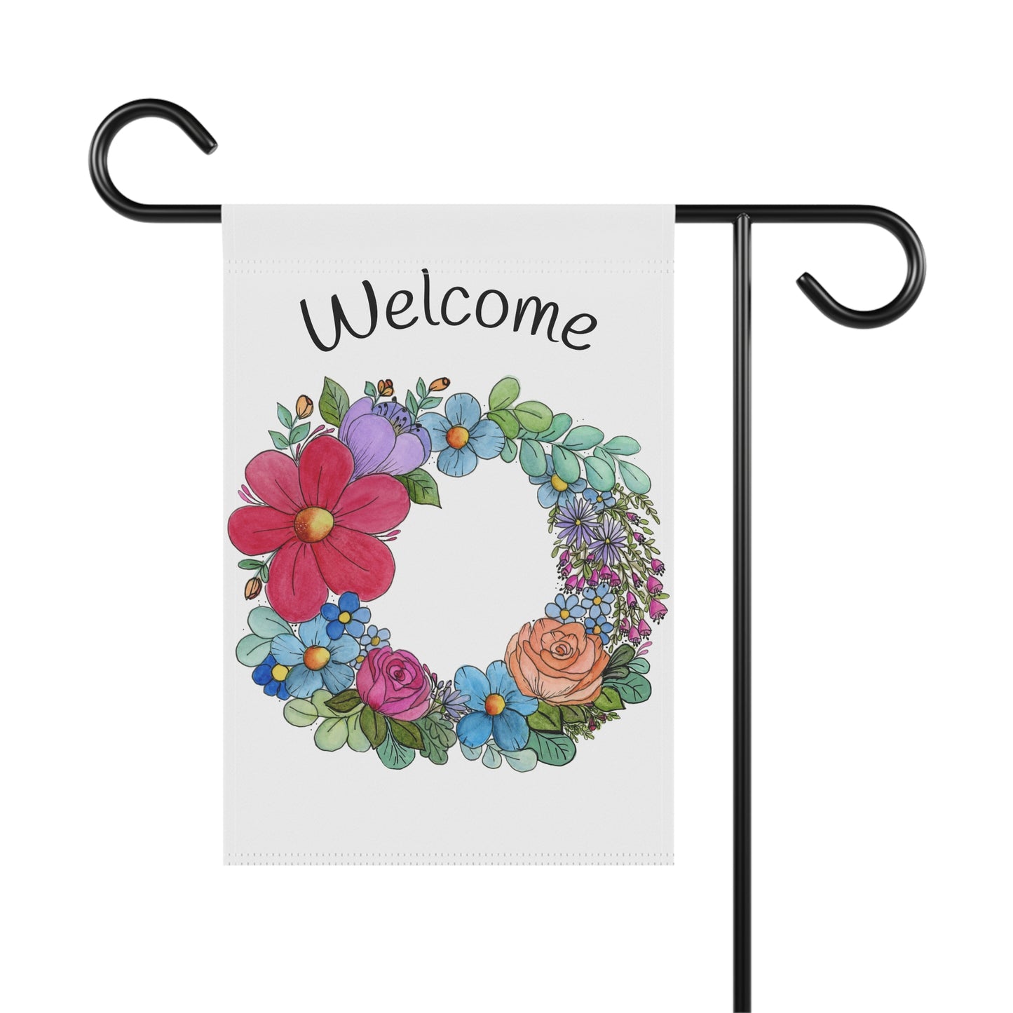 I Heart Flowers Wreath House Banner