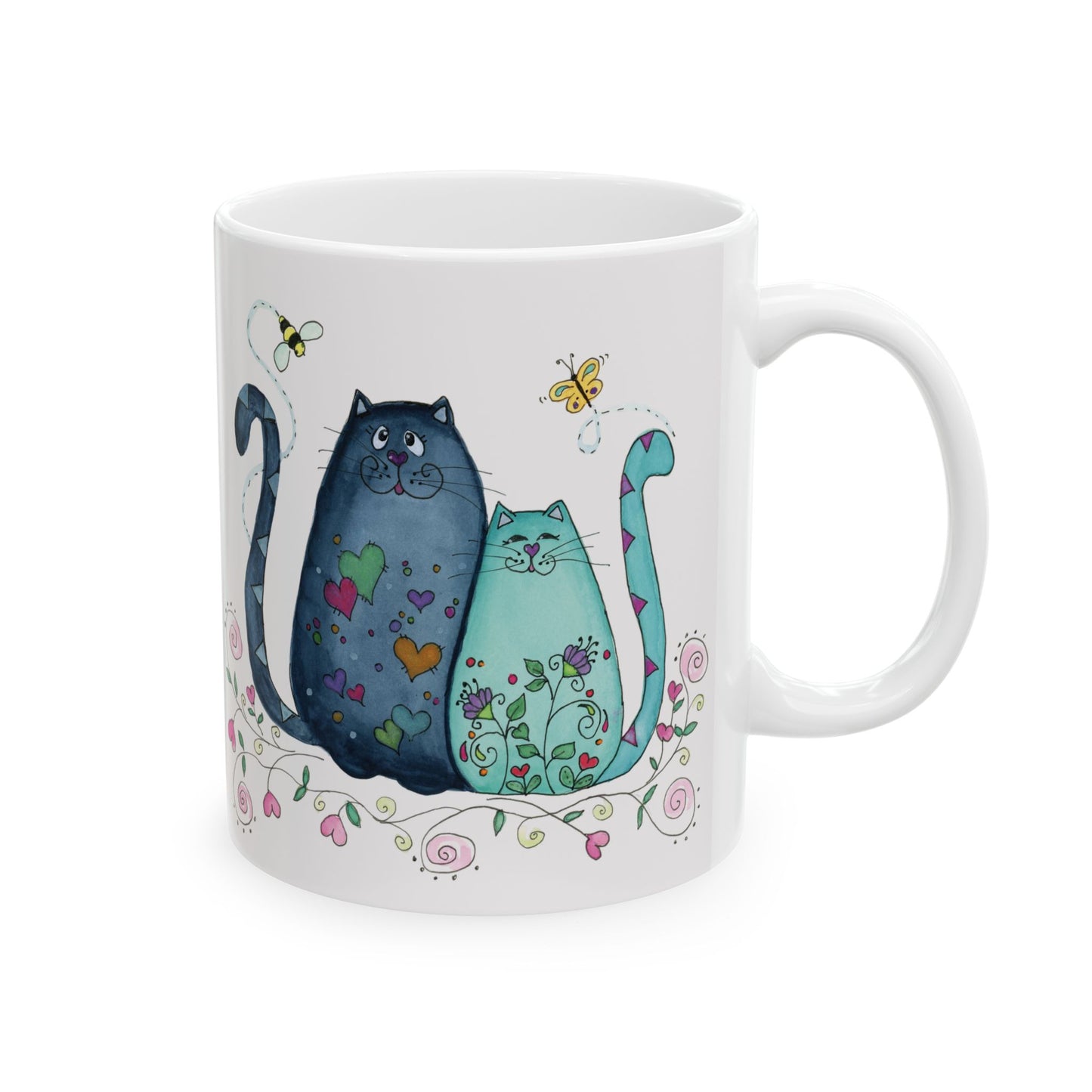 I Heart Cats Ceramic Mug, (11oz)