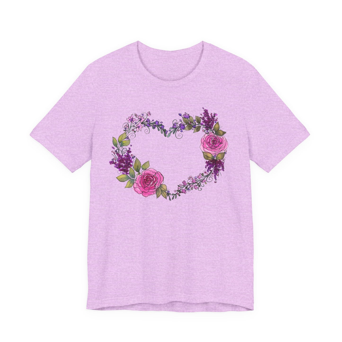 Pink and Purple Heart Jersey Short Sleeve Tee