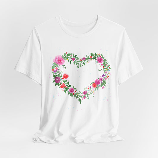 Heart Flowers Jersey Short Sleeve Tee