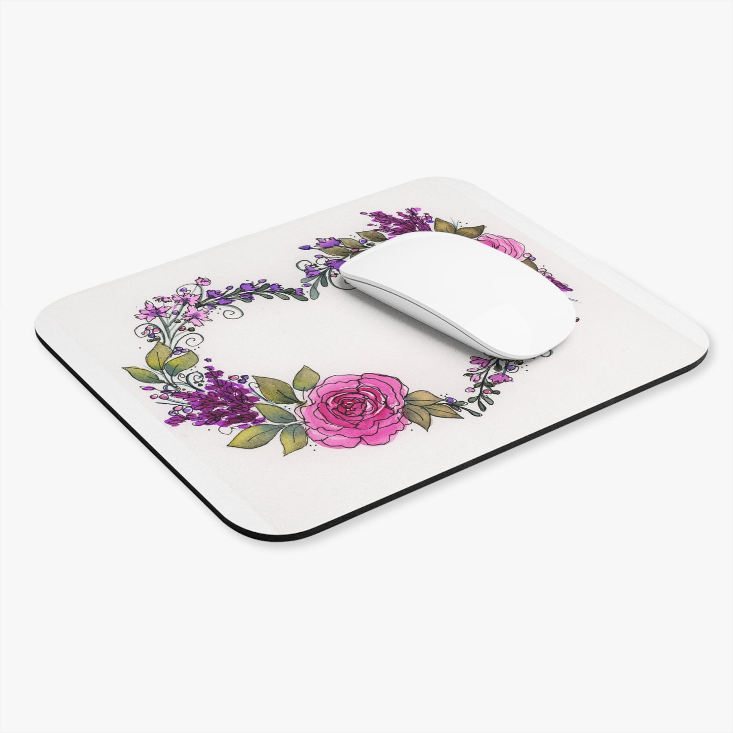 Pink and Purple Heart Mouse Pad (Rectangle)