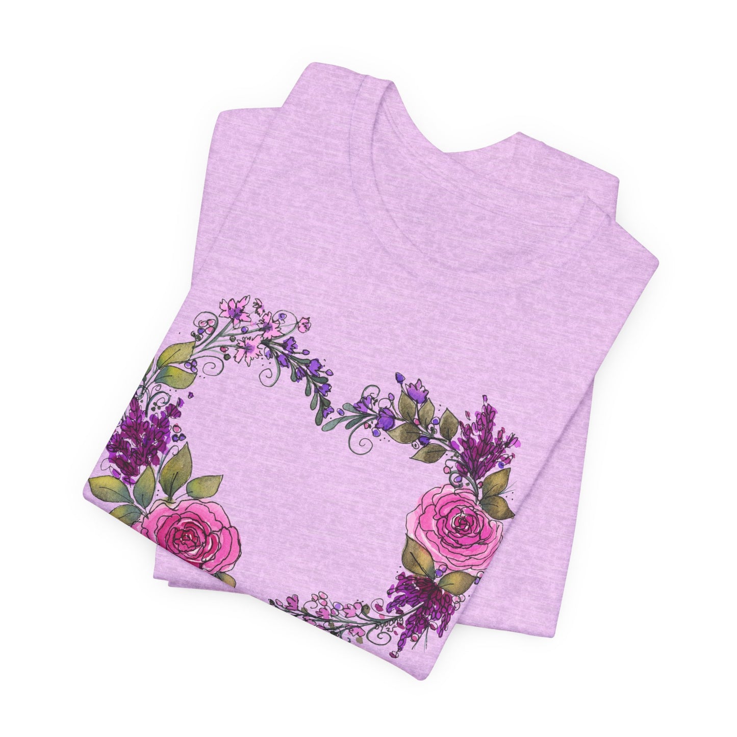 Pink and Purple Heart Jersey Short Sleeve Tee