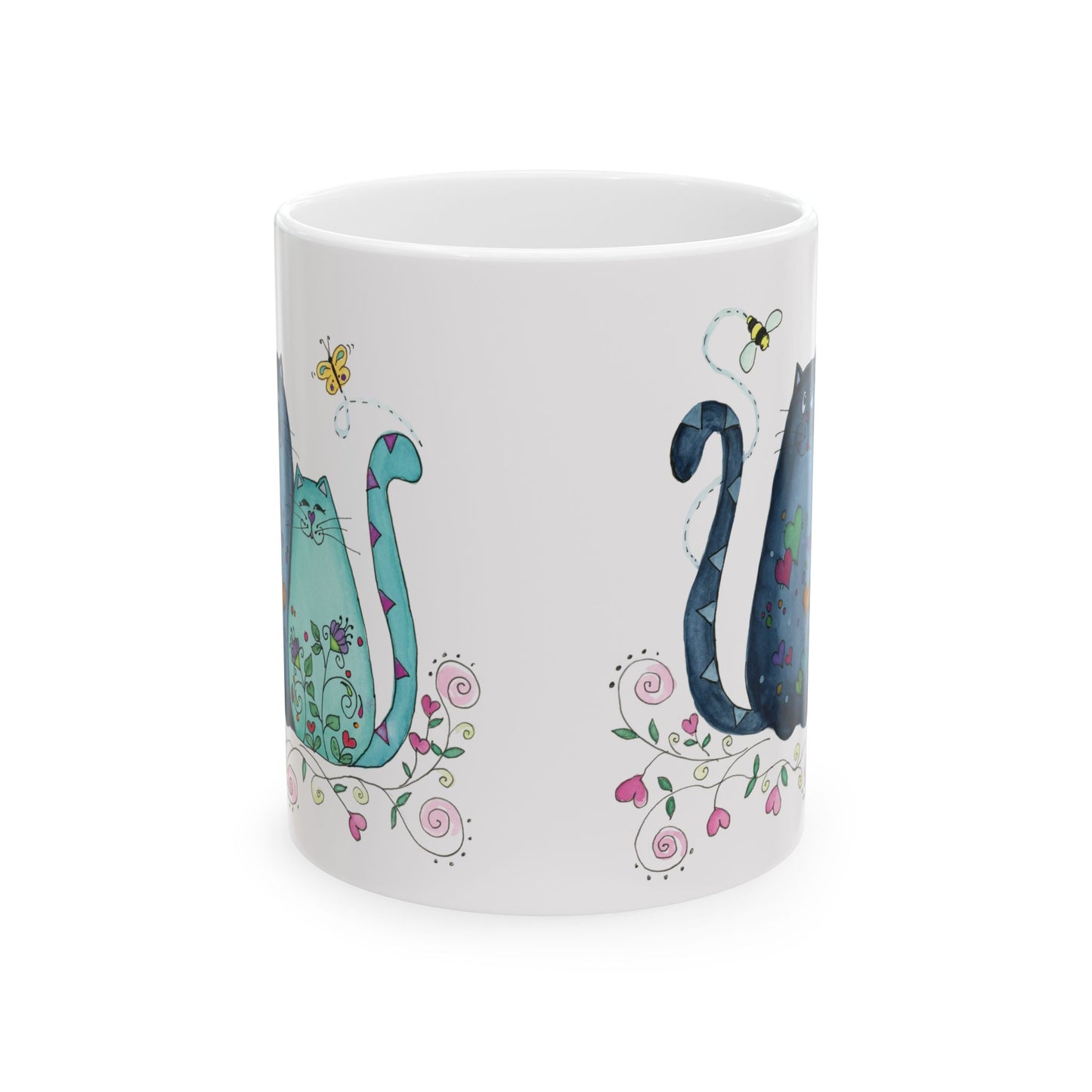 I Heart Cats Ceramic Mug, (11oz)