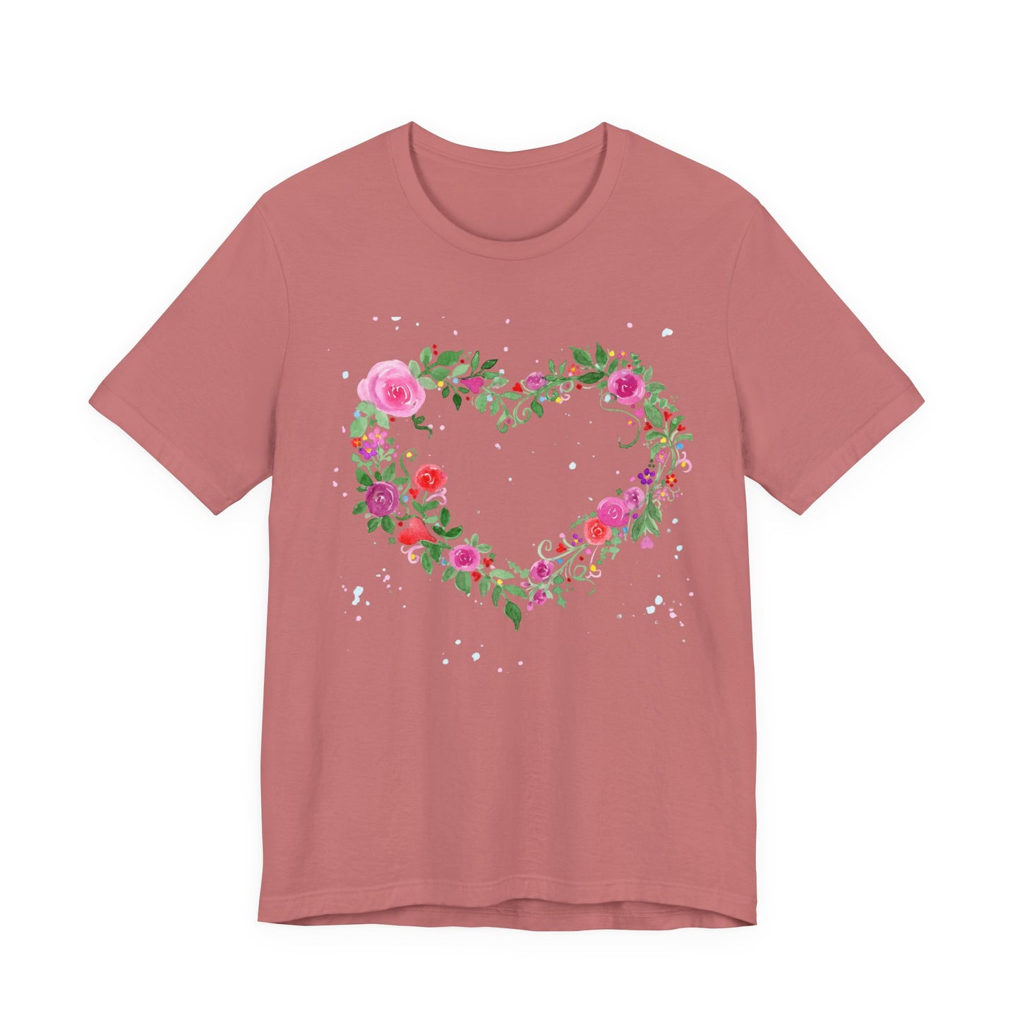 Heart Flowers Jersey Short Sleeve Tee