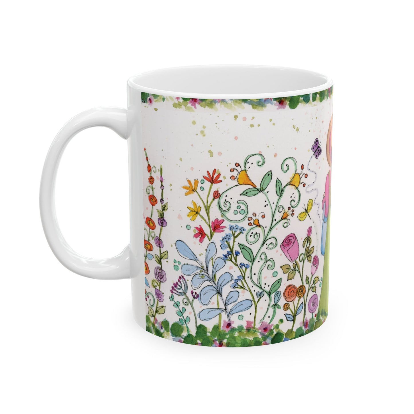 Flower Garden Ceramic Mug, (11oz)