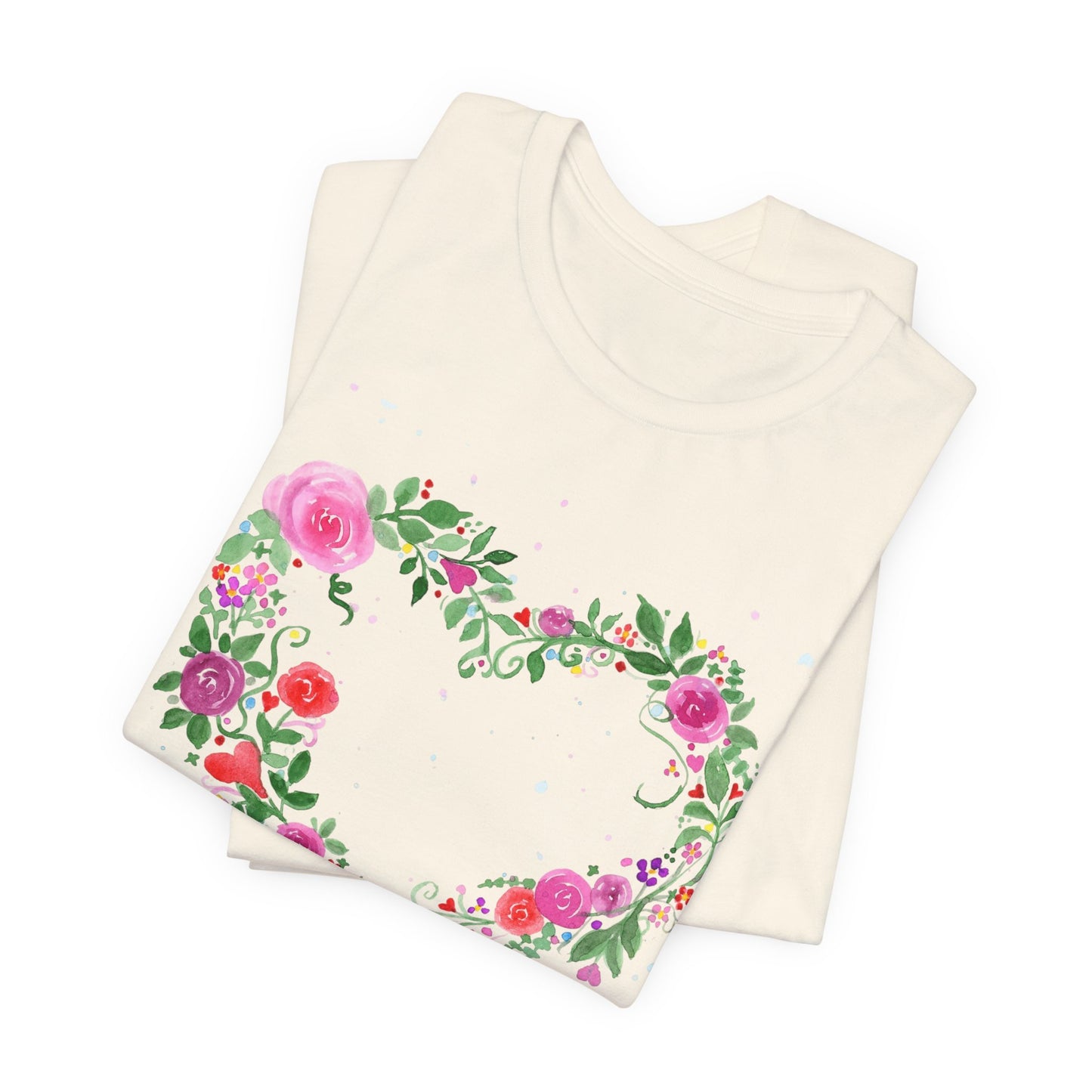 Heart Flowers Jersey Short Sleeve Tee