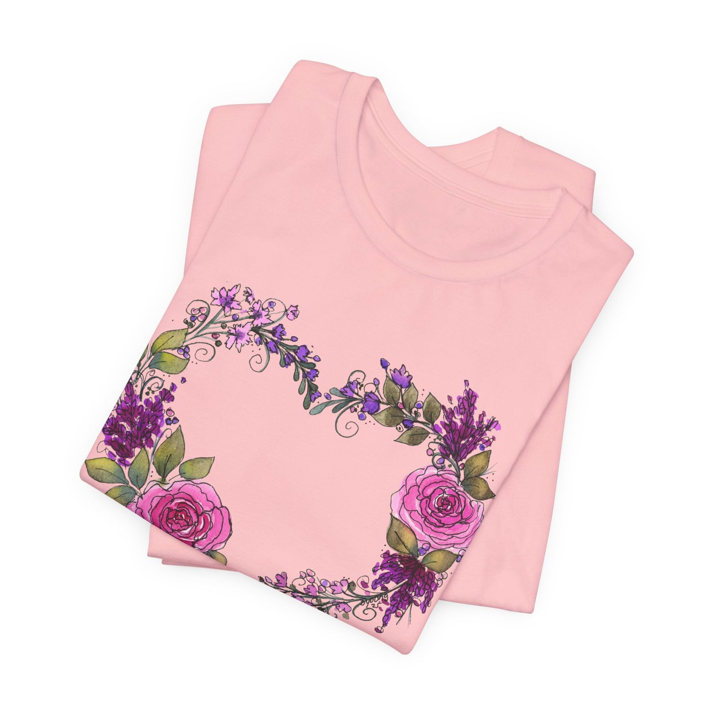 Pink and Purple Heart Jersey Short Sleeve Tee