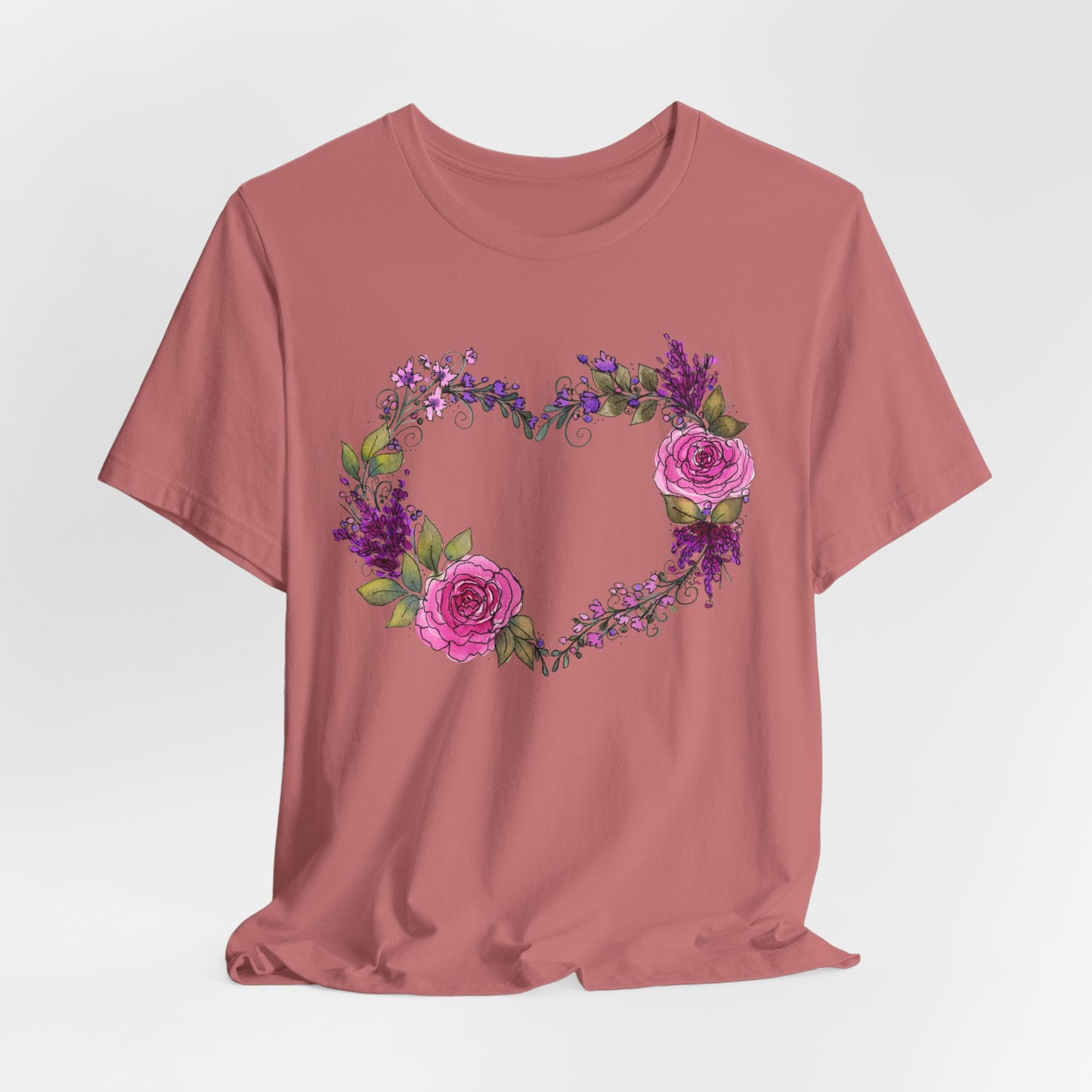 Pink and Purple Heart Jersey Short Sleeve Tee