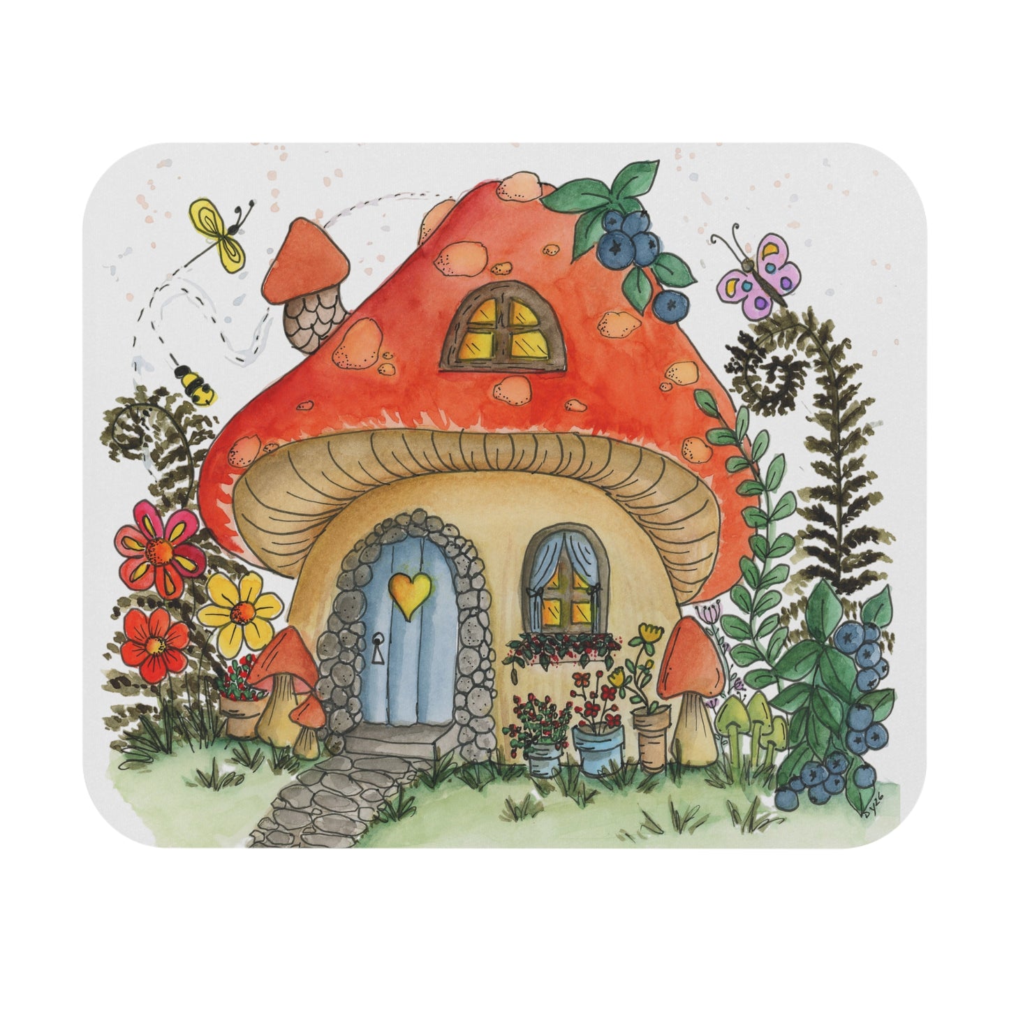 Orange Mushroom House Mouse Pad (Rectangle)