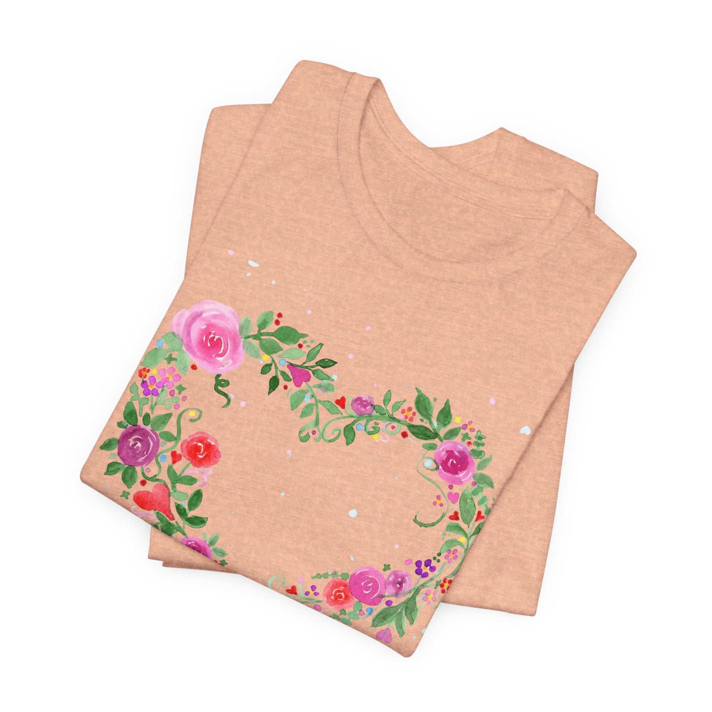 Heart Flowers Jersey Short Sleeve Tee