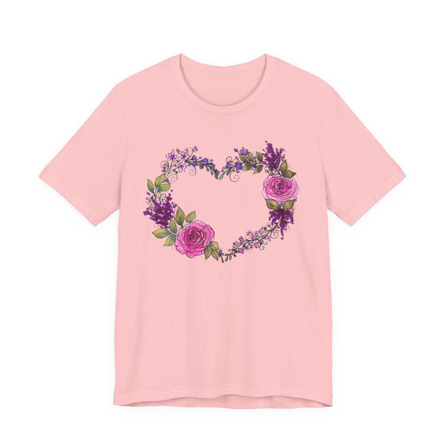 Pink and Purple Heart Jersey Short Sleeve Tee