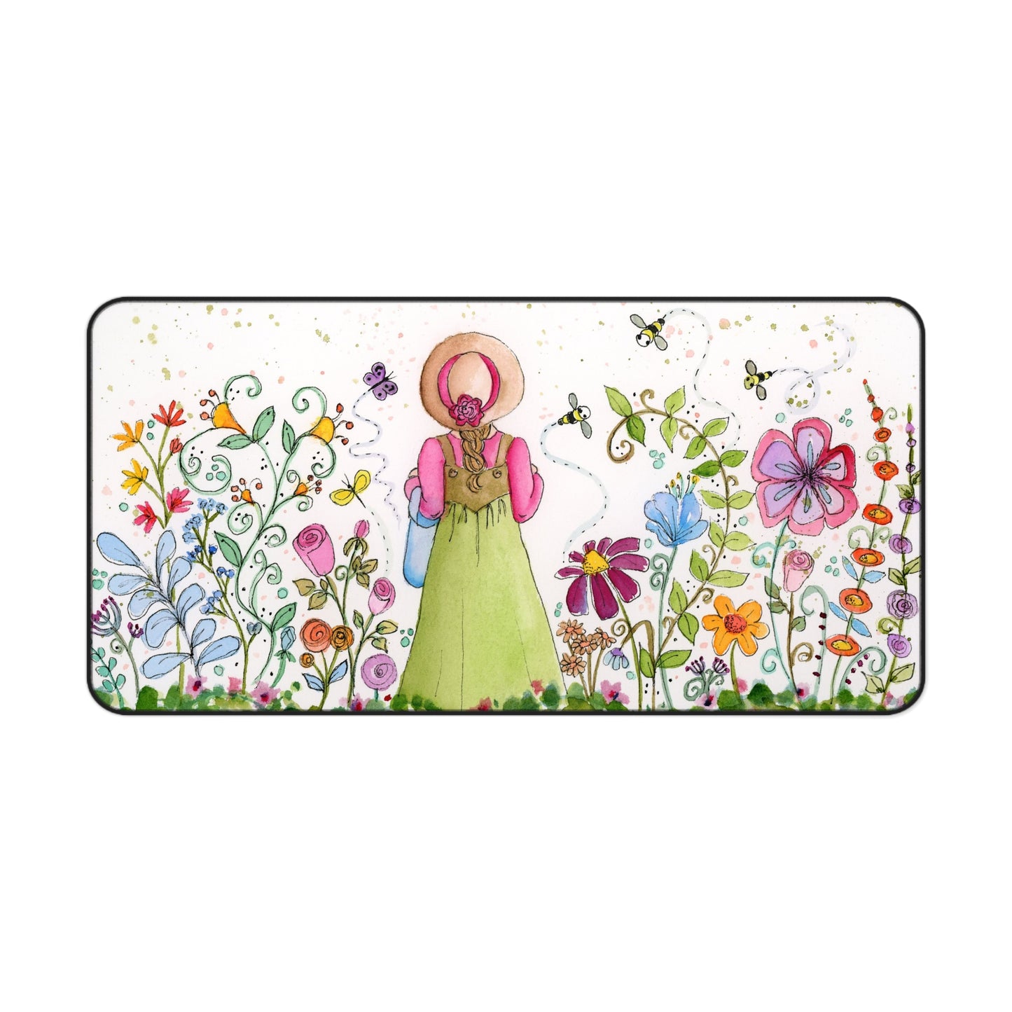 Girl in Garden  Desk Mat