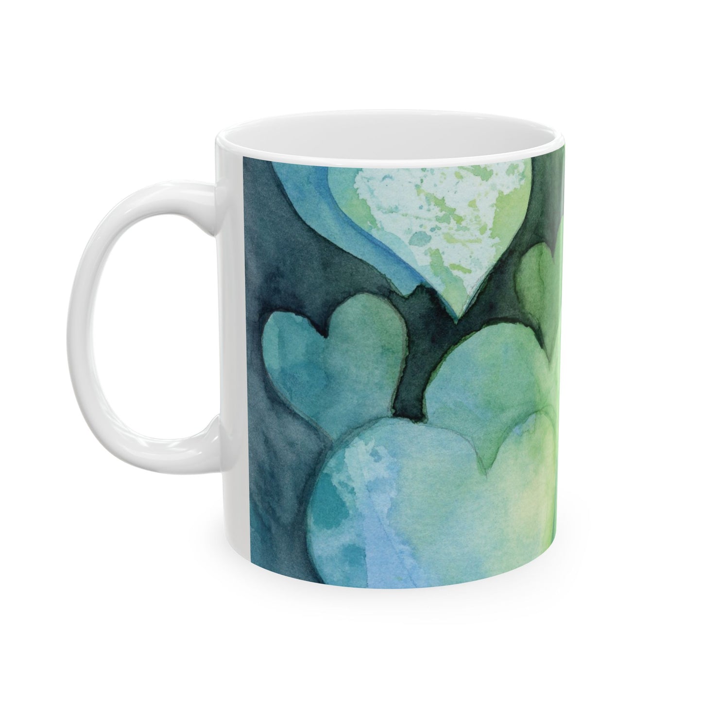 Blue Heart Ceramic Mug, (11oz)