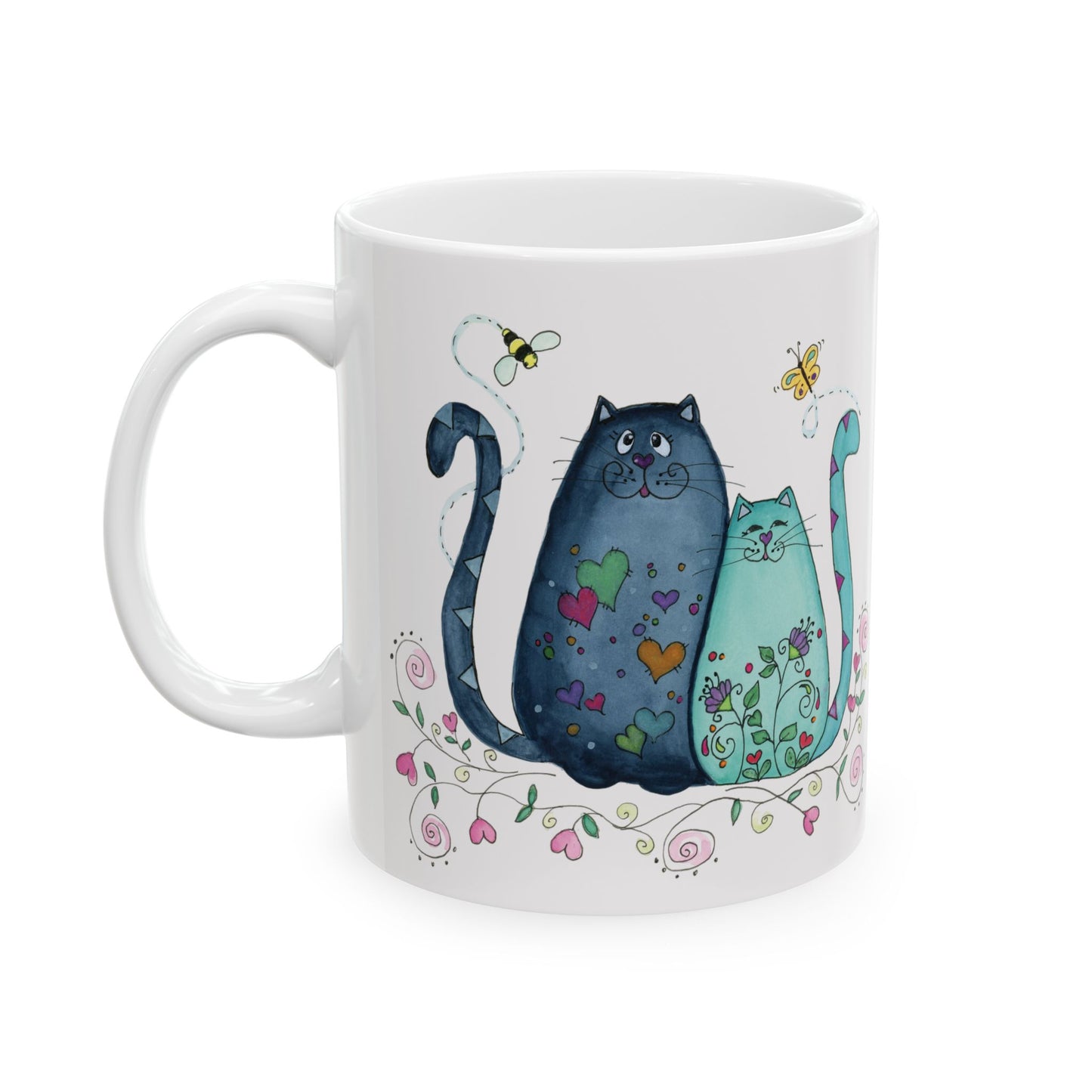 I Heart Cats Ceramic Mug, (11oz)