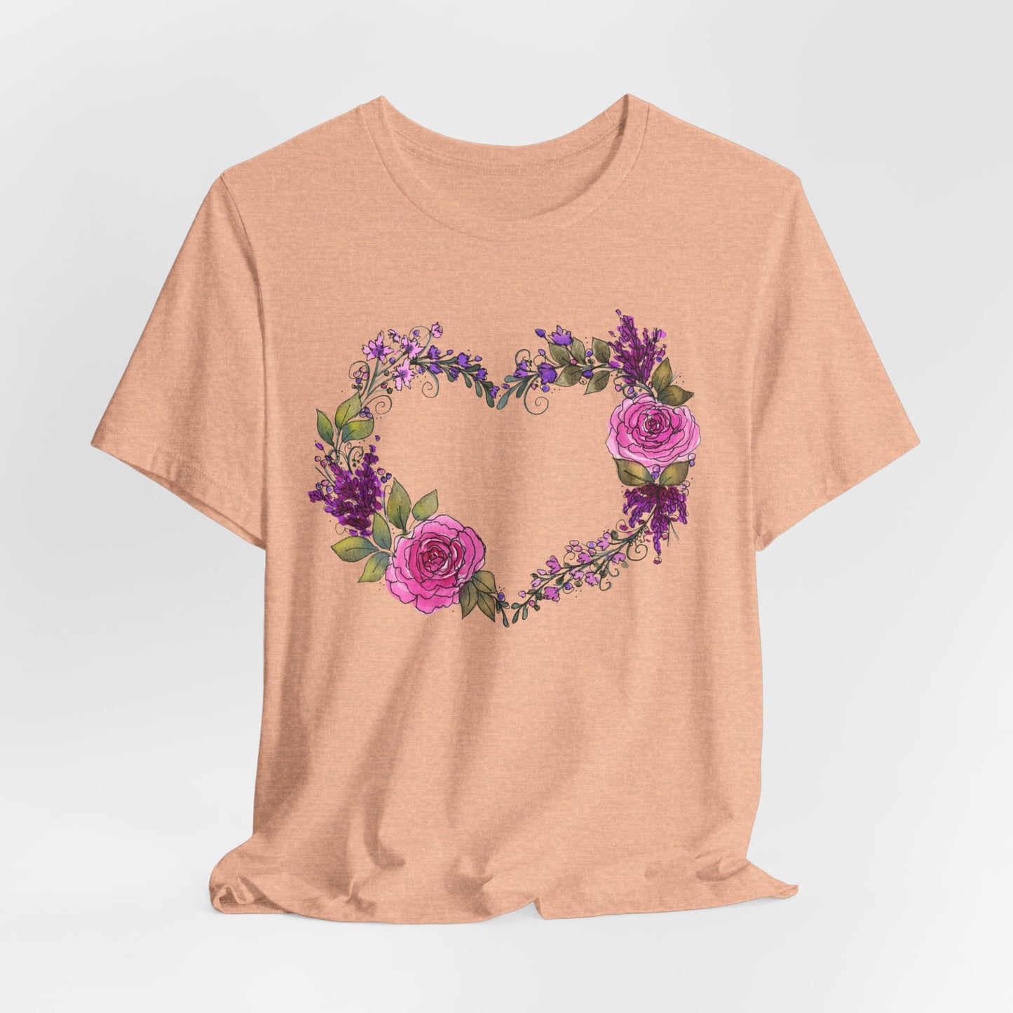 Pink and Purple Heart Jersey Short Sleeve Tee
