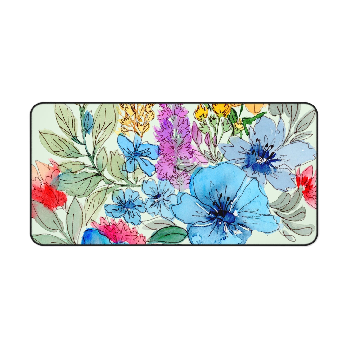 I Heart Flowers Desk Mat