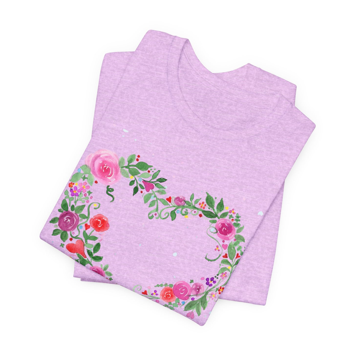 Heart Flowers Jersey Short Sleeve Tee