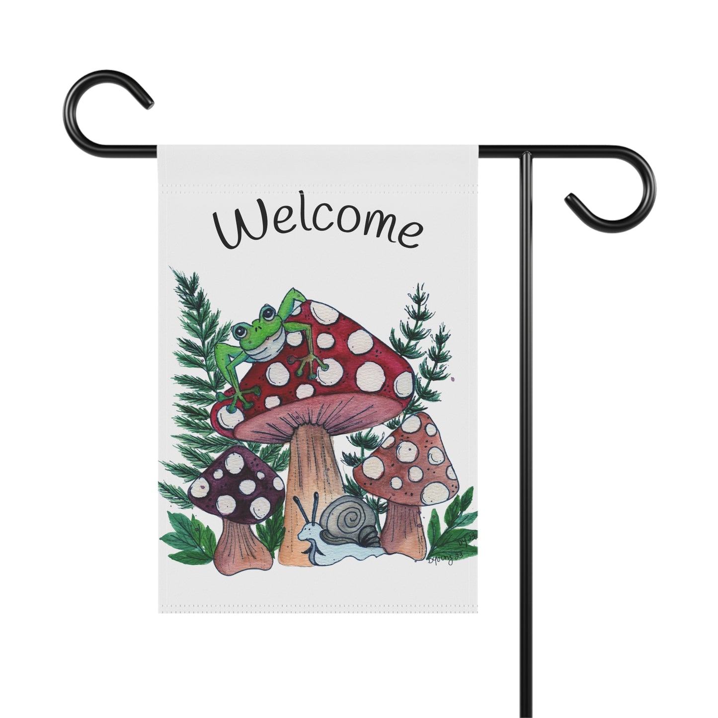 Frog & Mushroom  Garden & House Banner