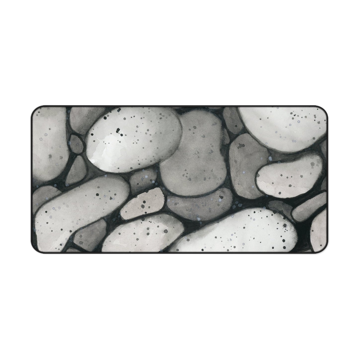 Black and White Rocks Desk Mat