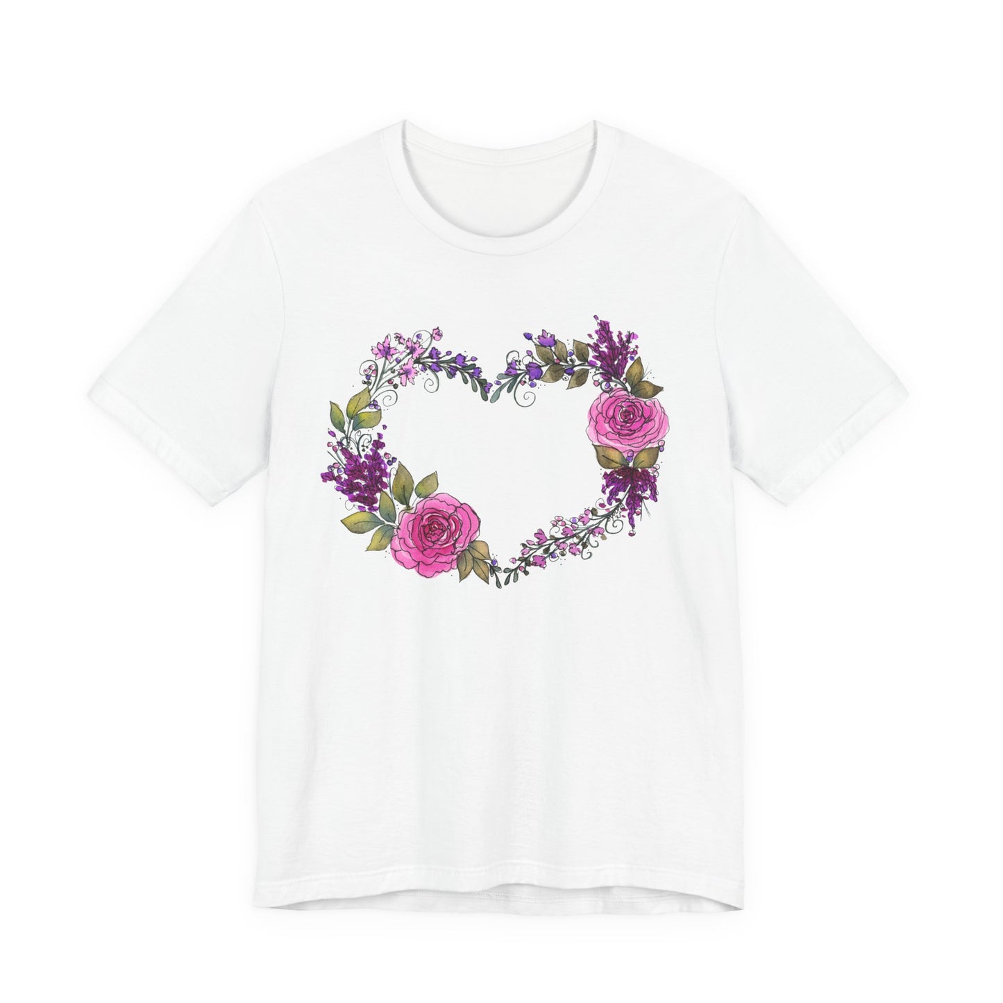 Pink and Purple Heart Jersey Short Sleeve Tee