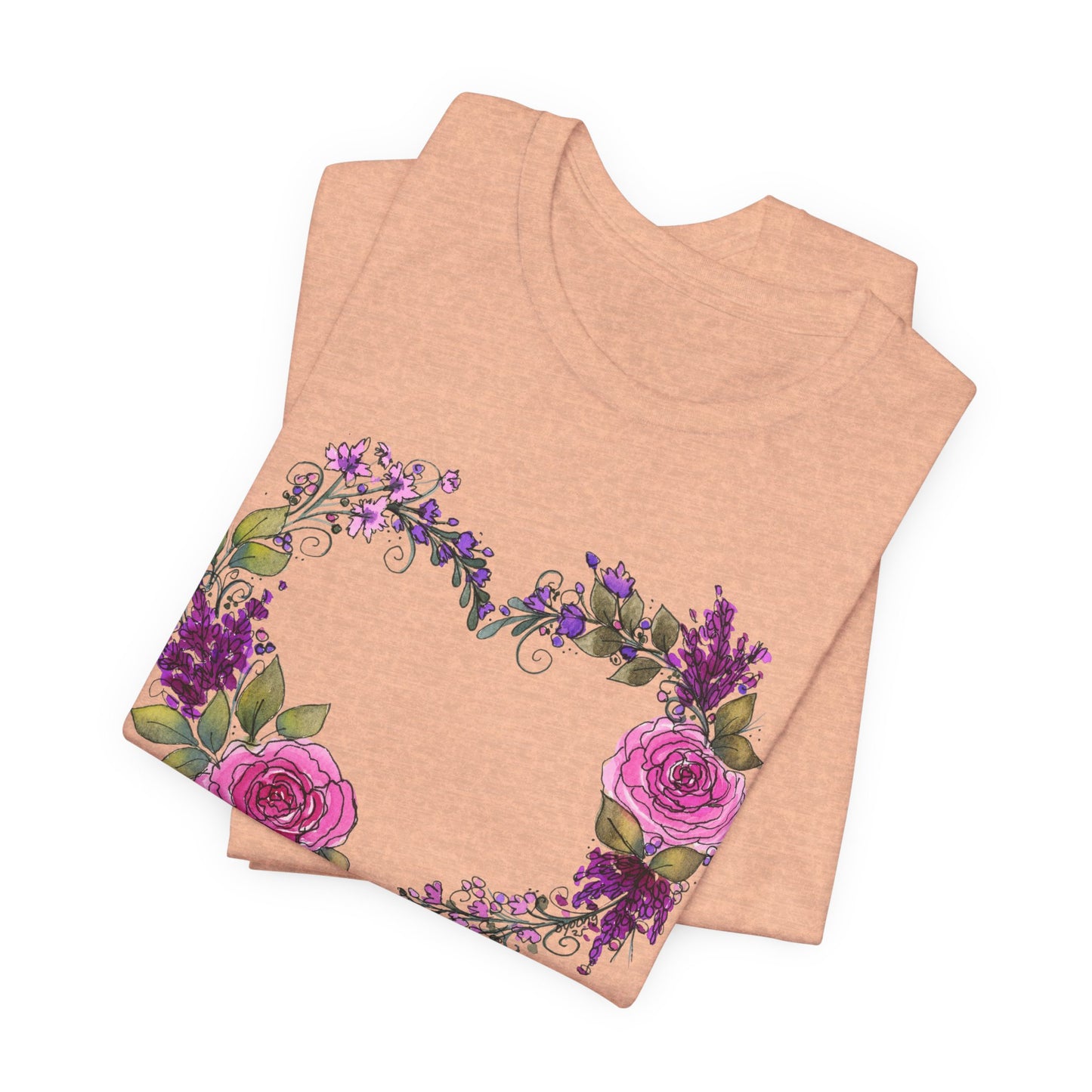 Pink and Purple Heart Jersey Short Sleeve Tee