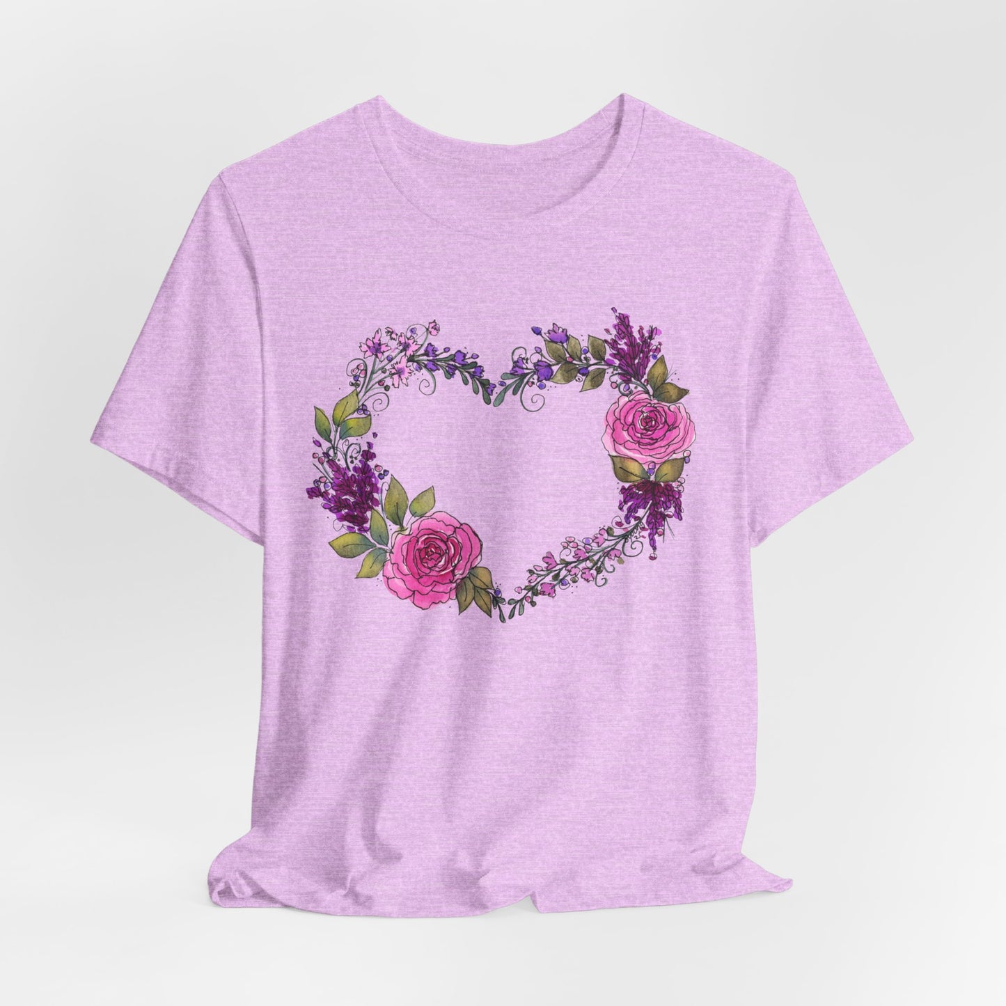 Pink and Purple Heart Jersey Short Sleeve Tee