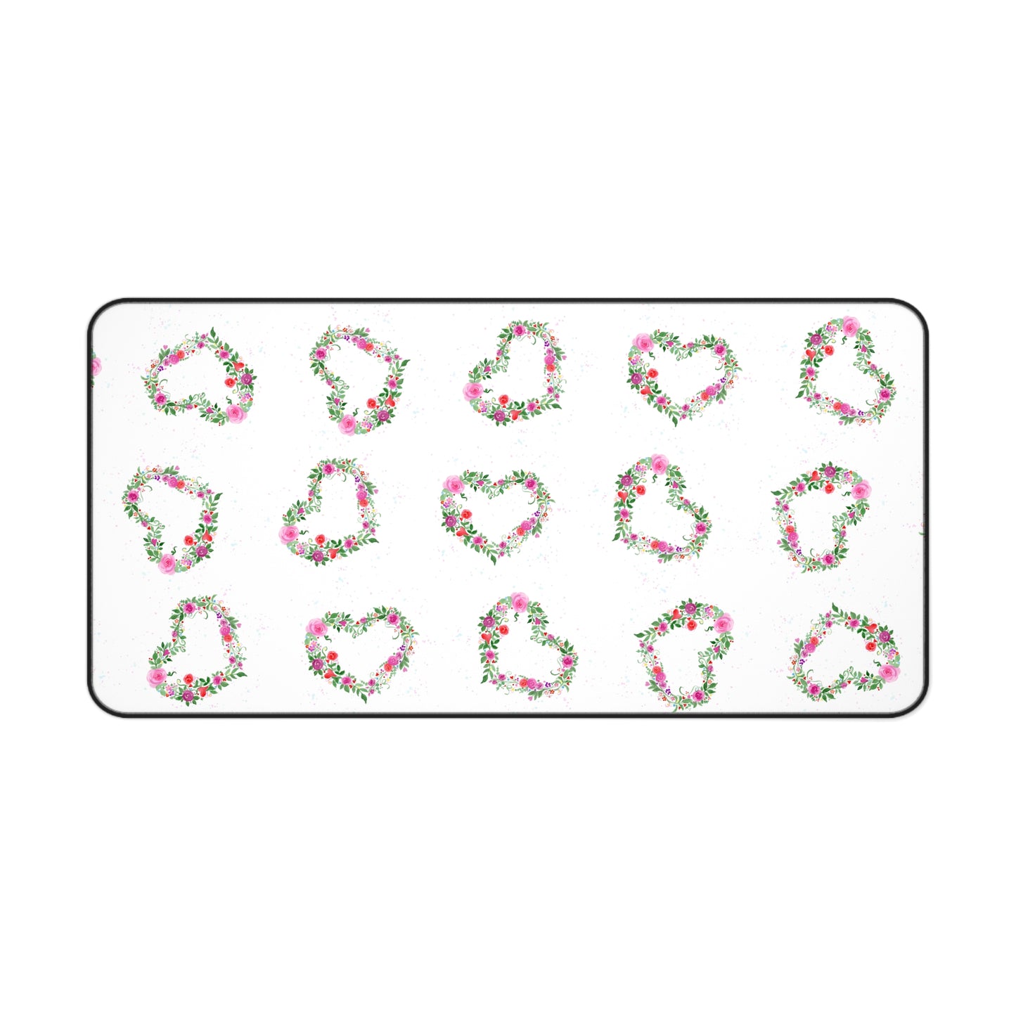 Flowers Heart Desk Mat