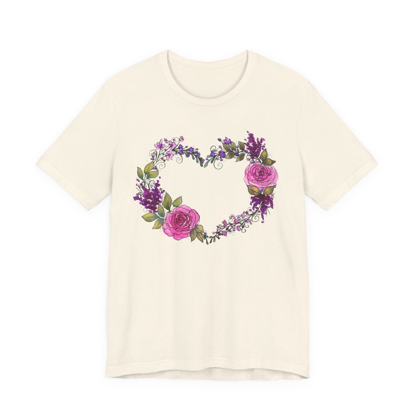 Pink and Purple Heart Jersey Short Sleeve Tee