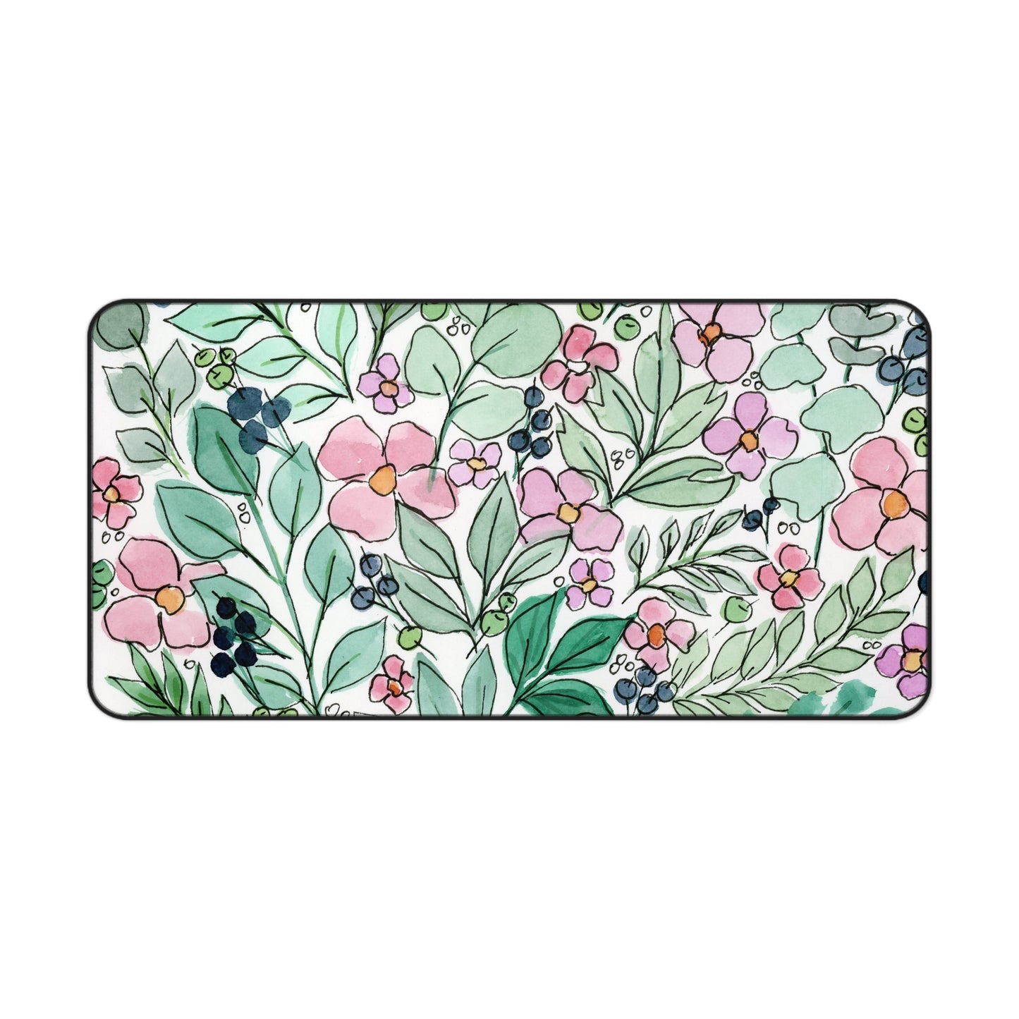 Pink Flowers Desk Mat