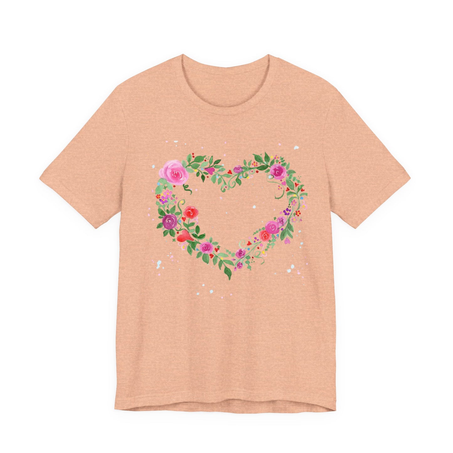 Heart Flowers Jersey Short Sleeve Tee