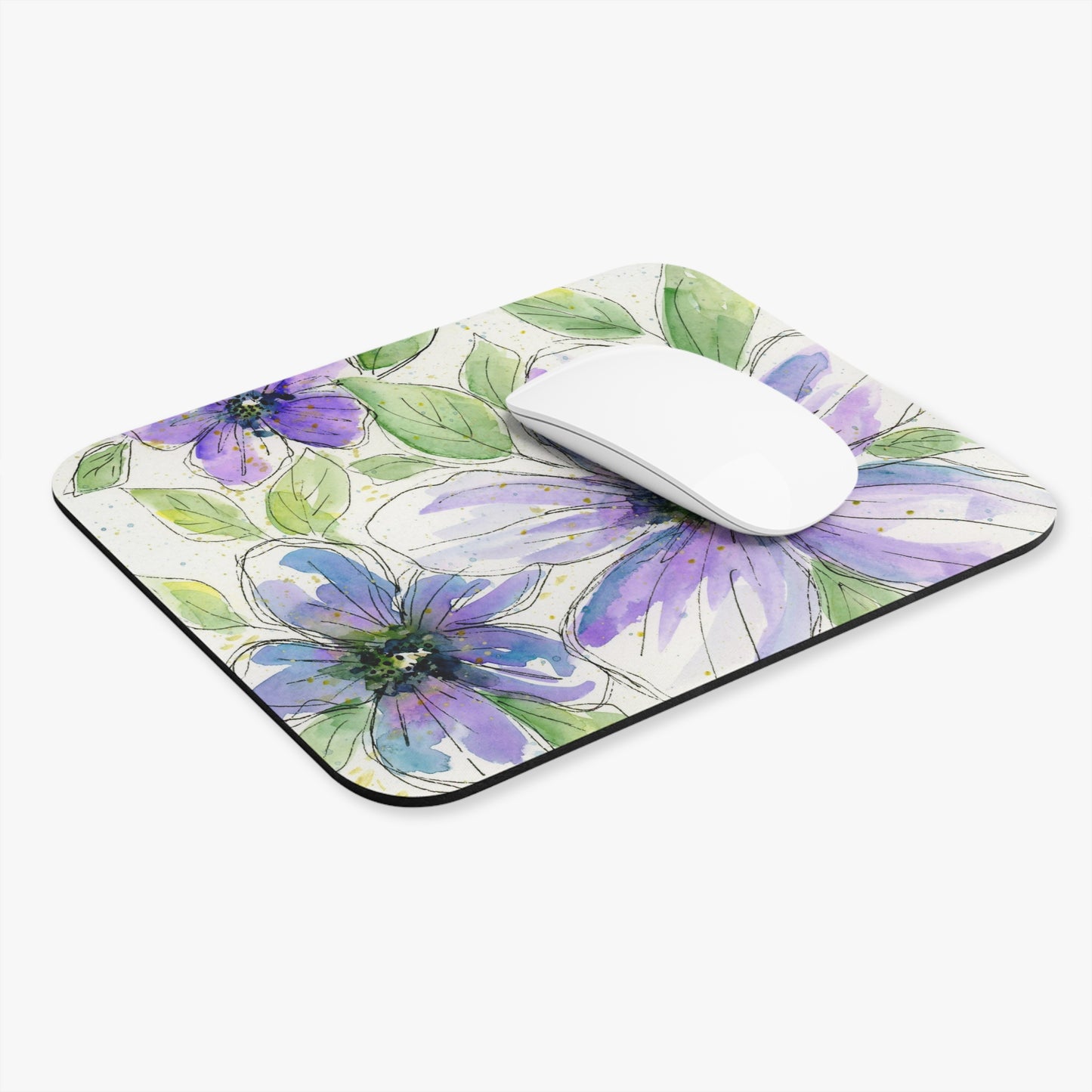 Purple Flower Mouse Pad (Rectangle)